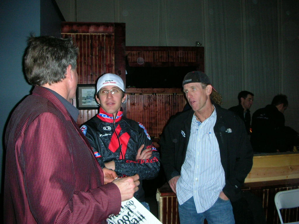 Mud and Blood Bash with Andy Jaques-Mayne. Jeremy Power in the background mixing the music.
