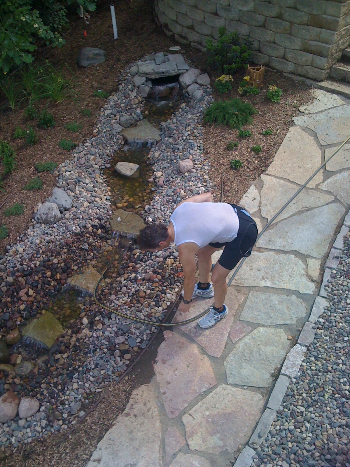 Bob getting the stream flowing.