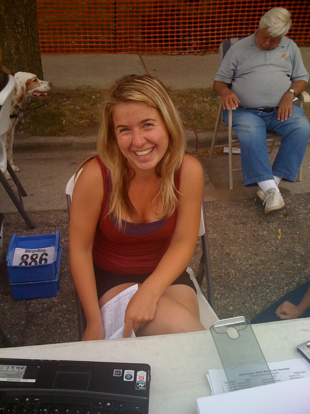 Marcie-I&rsquo;ve know forever and Bromont&rsquo;s favorite dog sitter. In the background, Bromont checking out a resting Otto Wenz (Mr. Superweek).