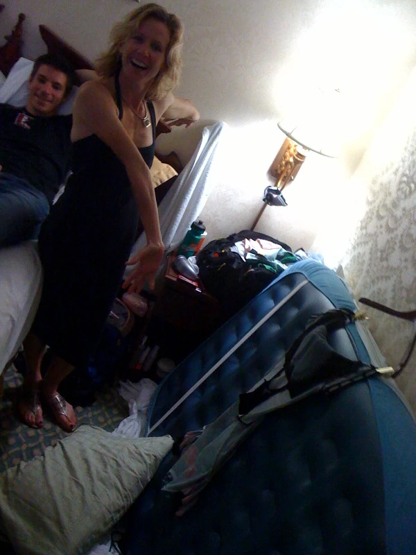 photo-1 Catherine’s claimed spot in the hotel room. She’s proud of her organization process.