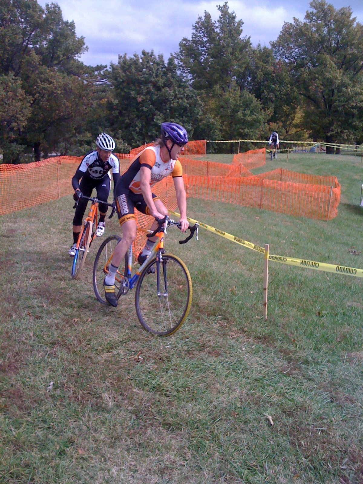 My brother, Kris, leading the single speed race on an old Colnago crossbike.