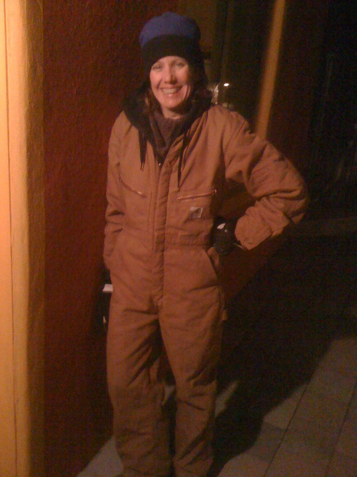 IMG_0826 Catherine’s clothing choice for the trek to downtown got her free drinks from strangers at the party.