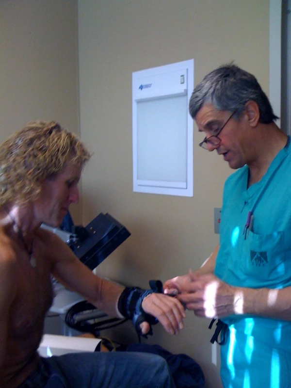 photo-13 Eric fitting a thumb brace.