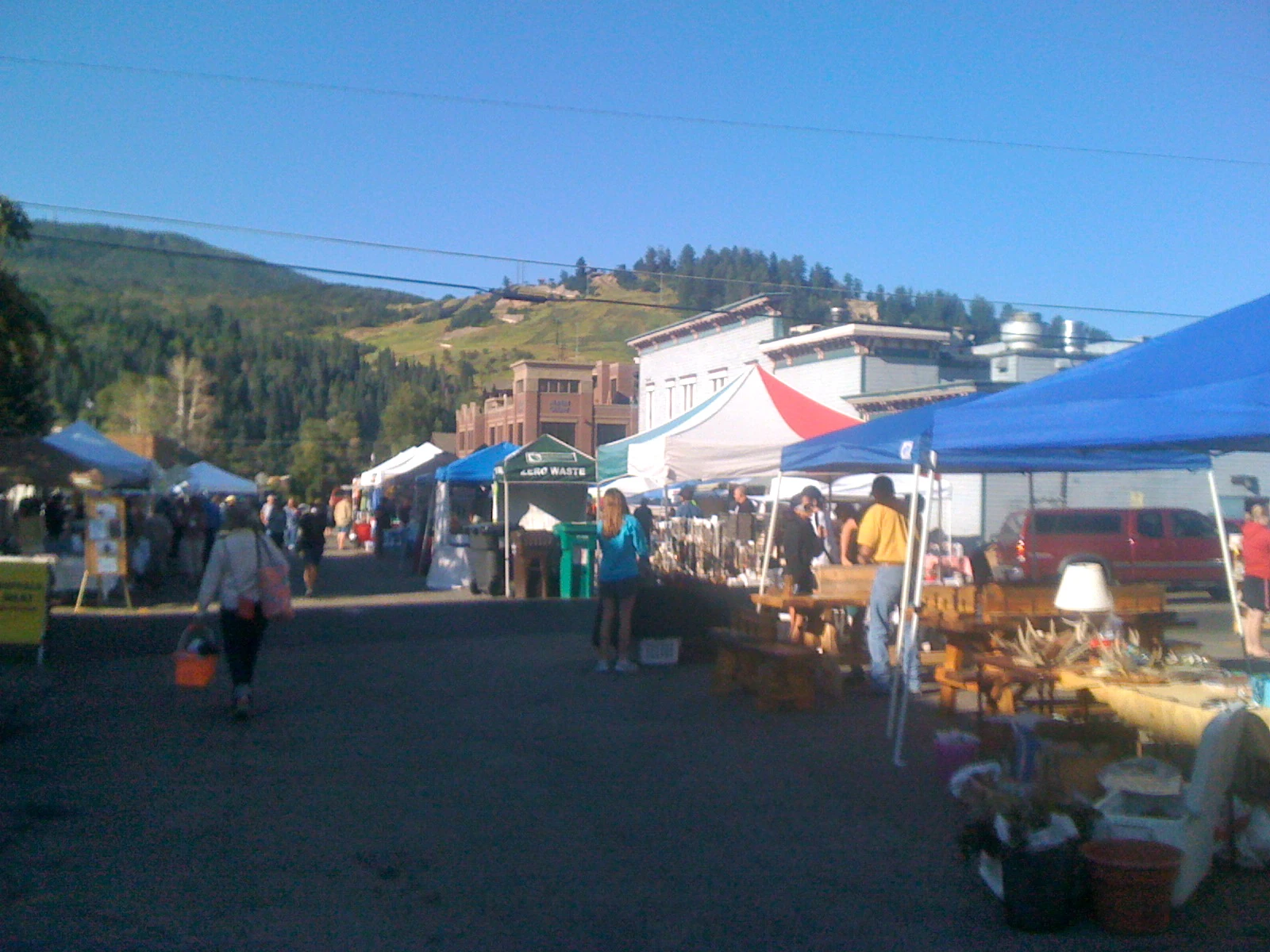 The farmer&rsquo;s market on Saturday morning in Steamboat Springs.