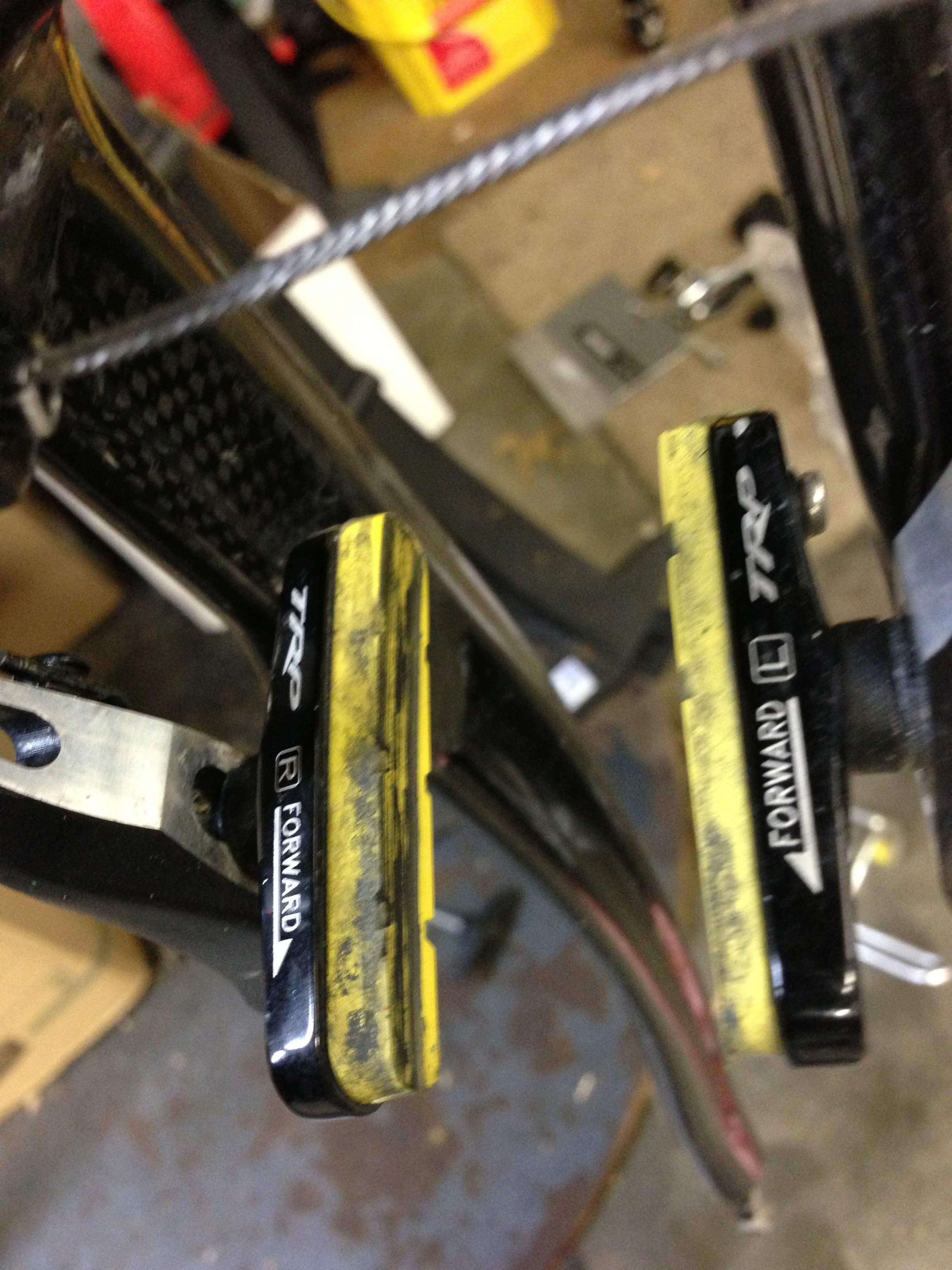 It&rsquo;s important having new rubber on your pads, especially in the snow. This is left over non carbon rim stuff.