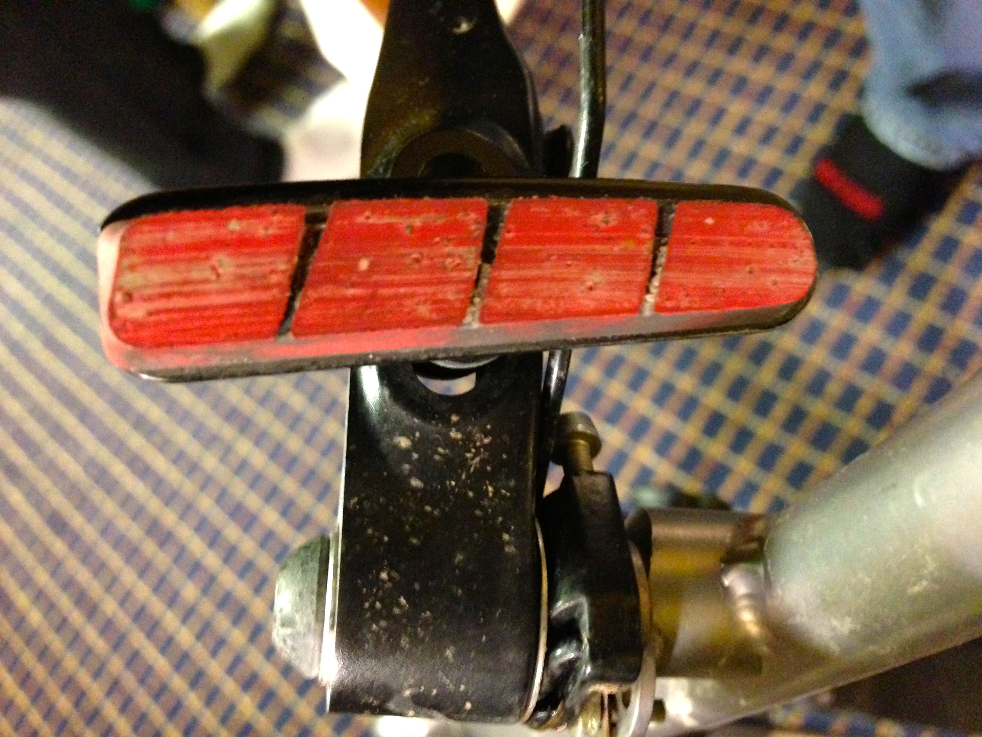 There is something in the soil here that is getting embedded into my brake pads. Some rock. It does a number on carbon rims. 