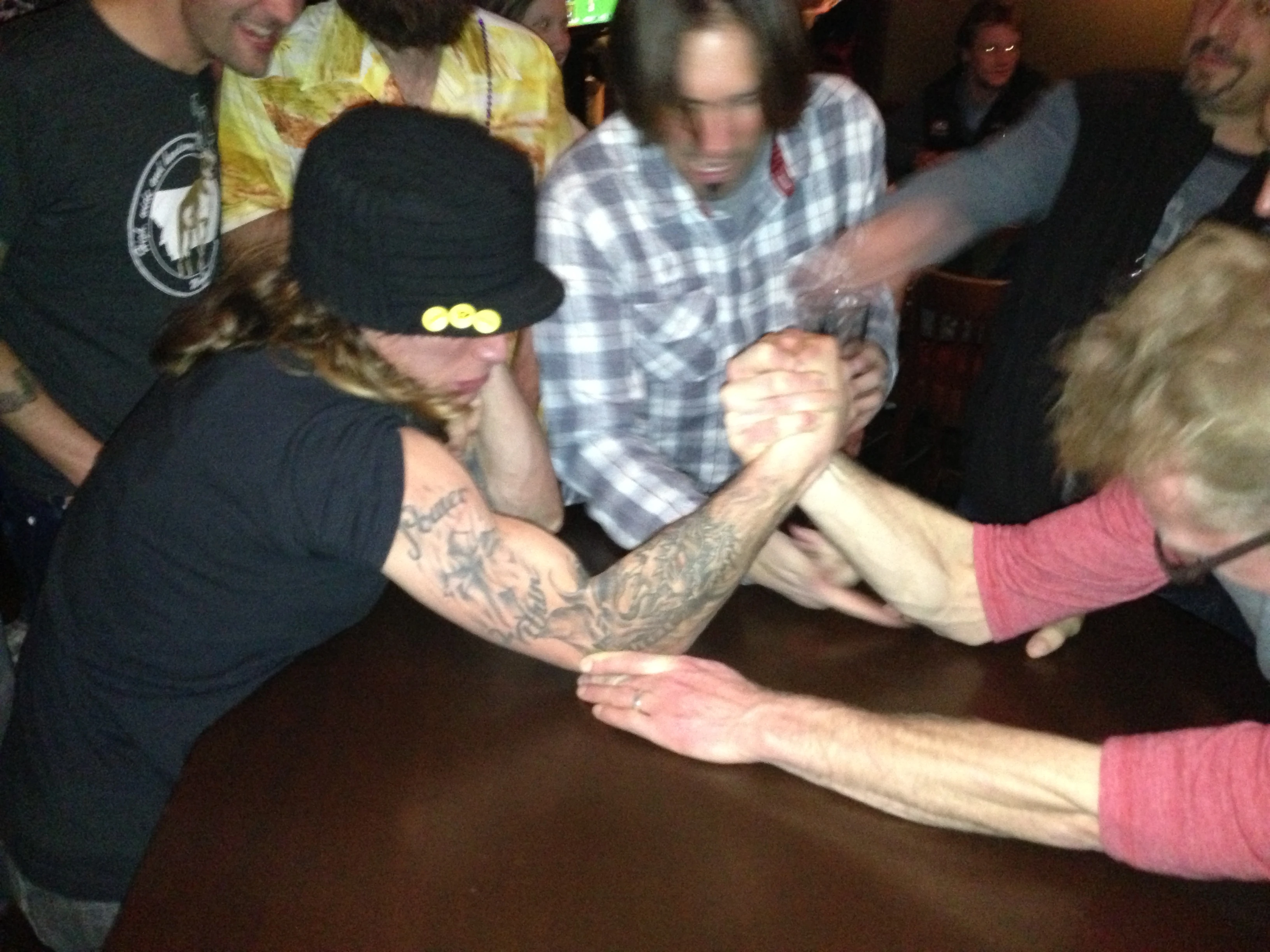 More arm wrestling.