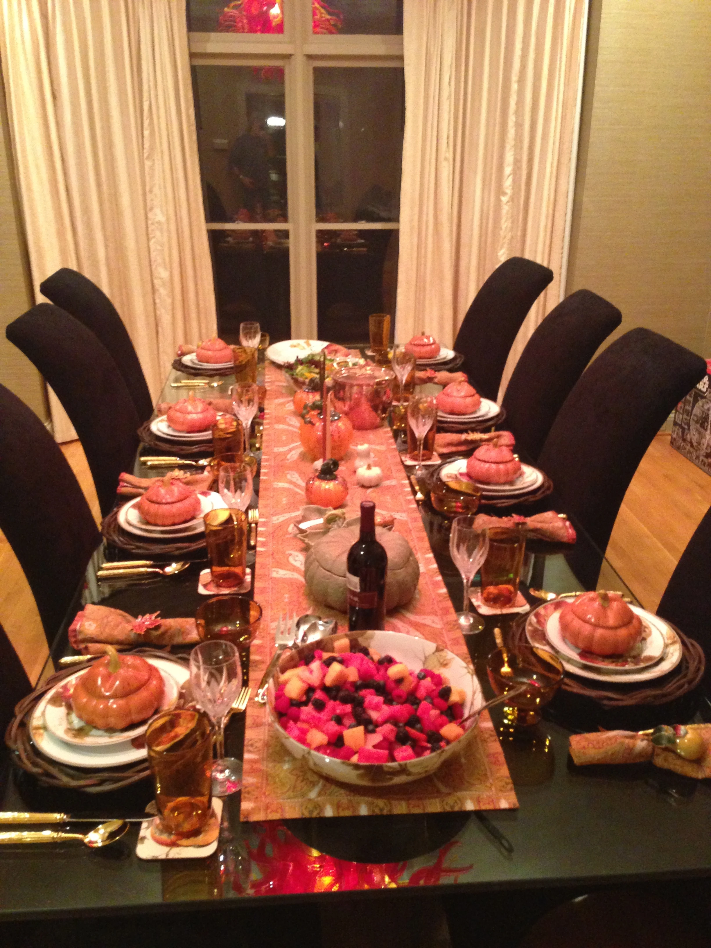 This is the table setting, at least as nice as any Thanksgiving as I&rsquo;ve ever done.
