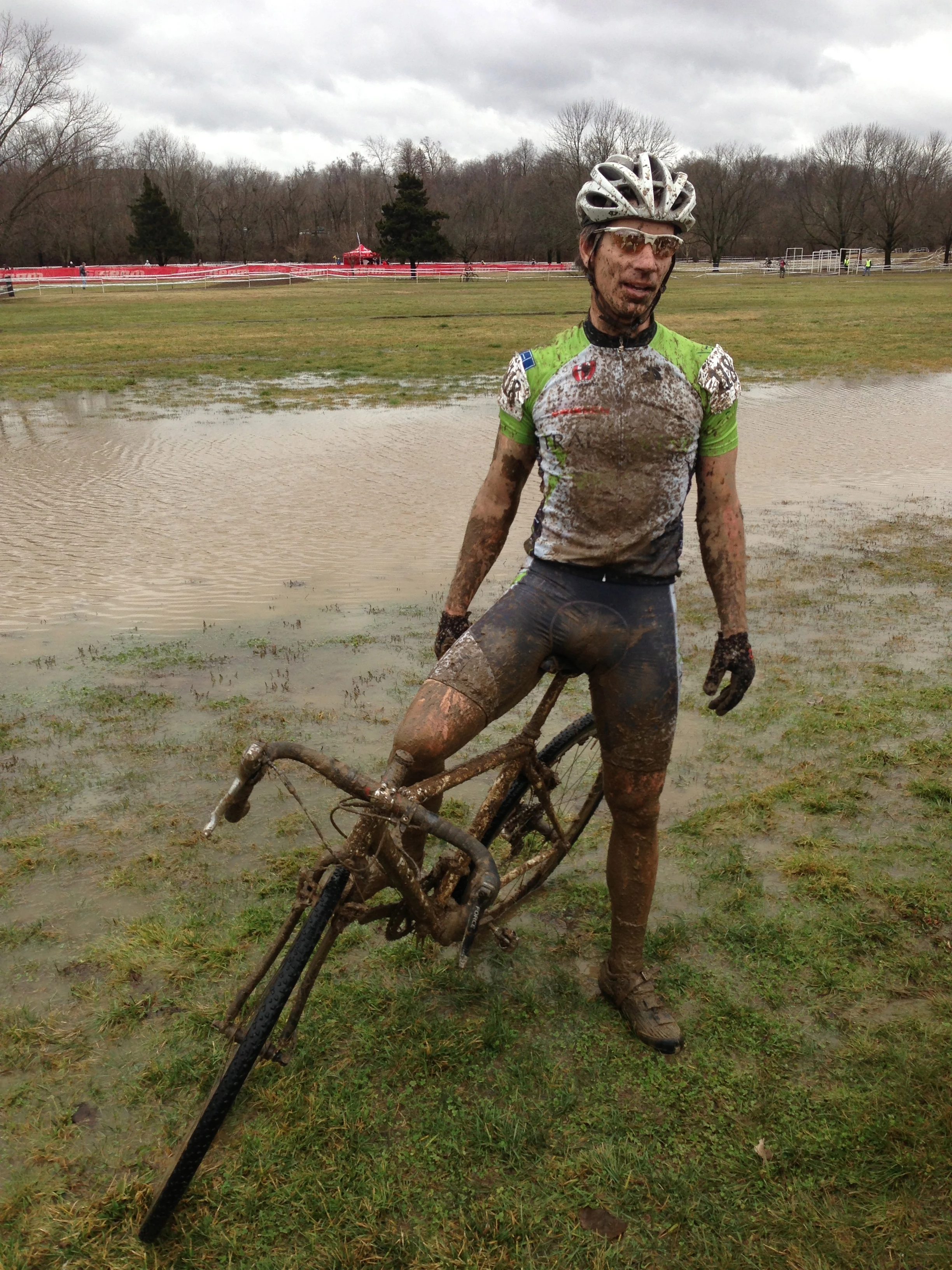 Bill pretty wet after the race. He finished 13th after starting the last guy.