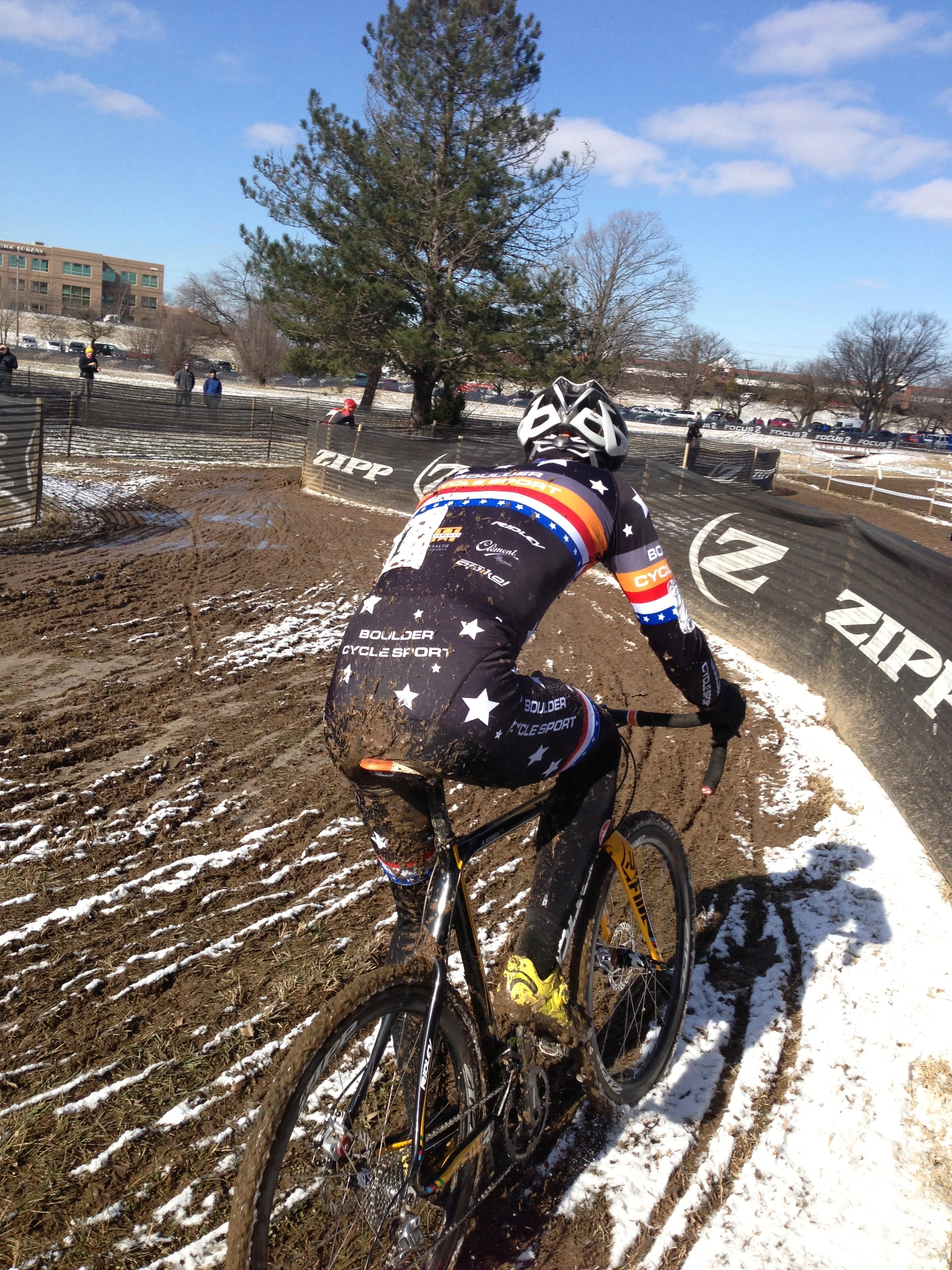Pete Webber leaving the pit when he still had a bike that he could pedal at a reasonable speed.