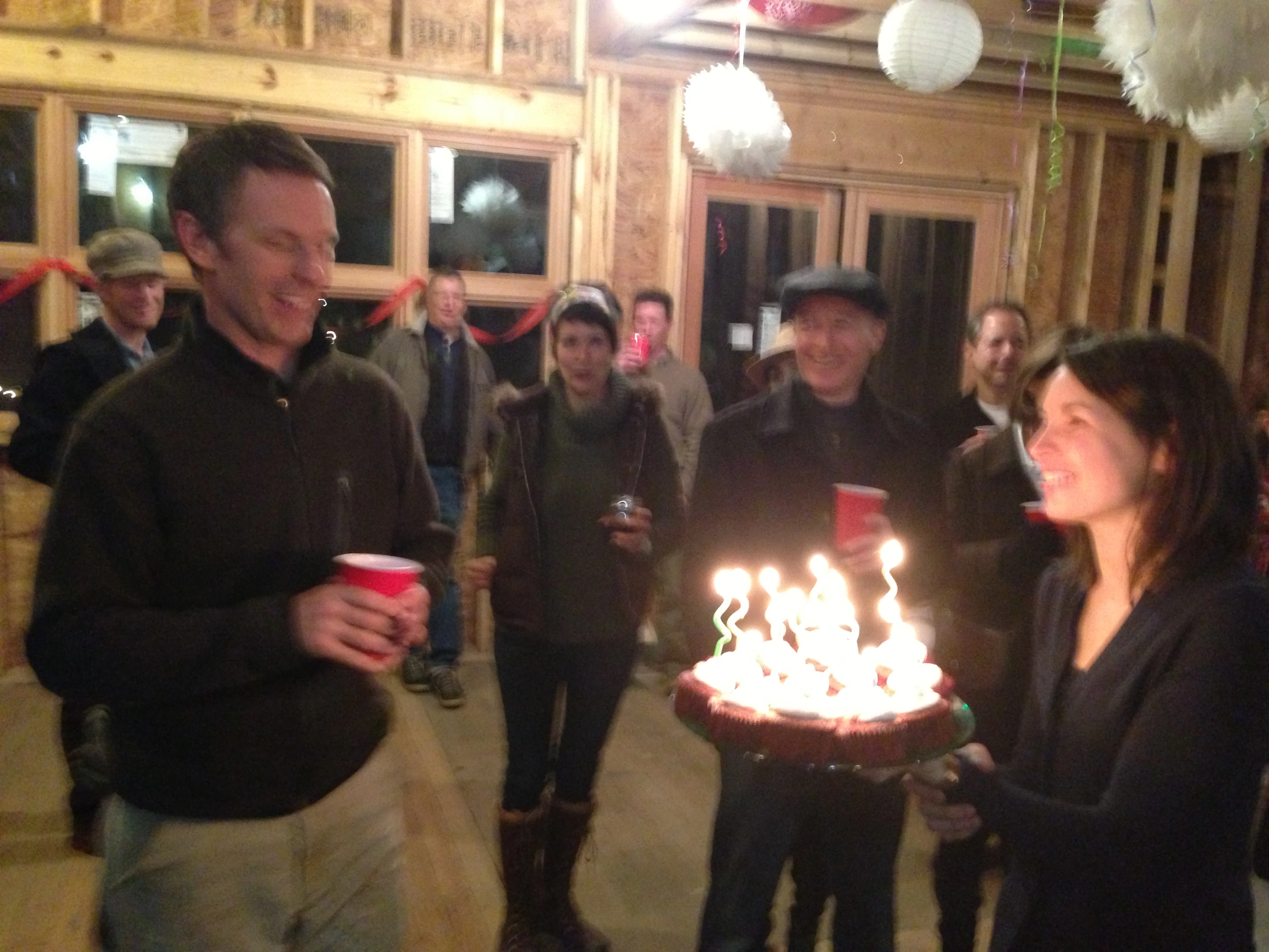 This is Cailinn giving Matt his birthday cupcakes.
