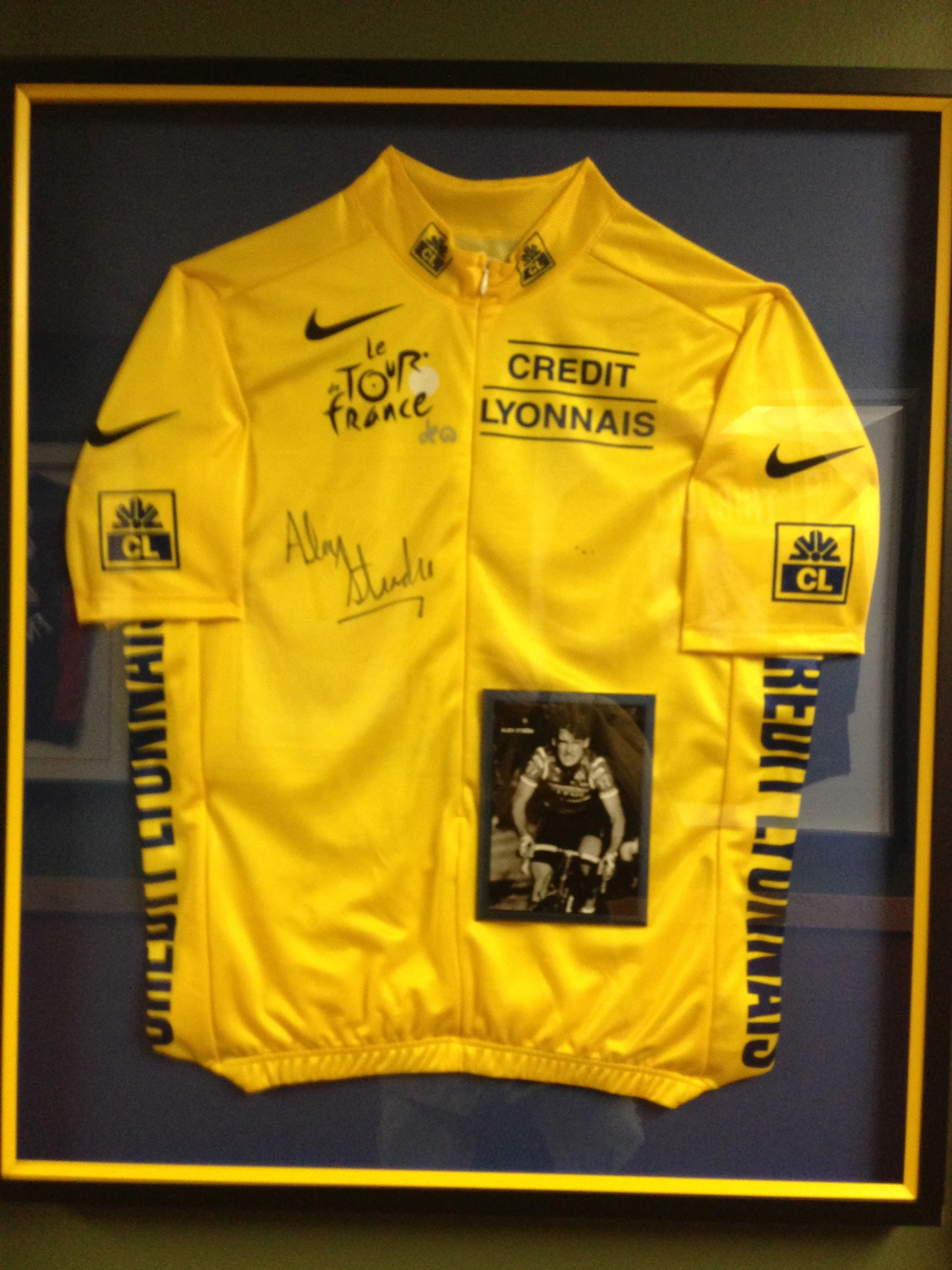 There were tons of hockey and football jerseys in the hallways and examination rooms of the Steadman Clinic. One that surprised me was a sign jersey from Alex Steida.