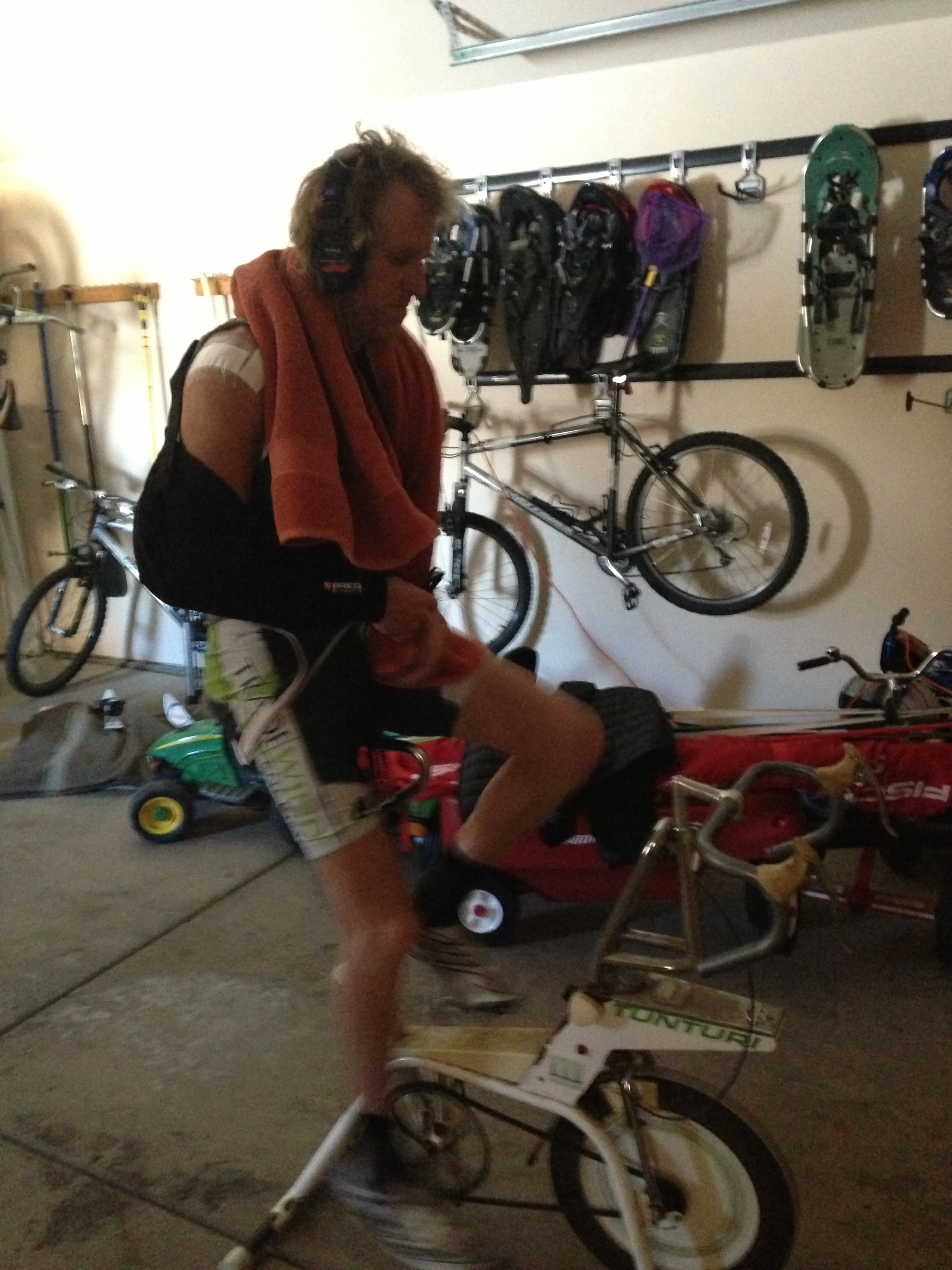 Big 15 minute workout in the garage.