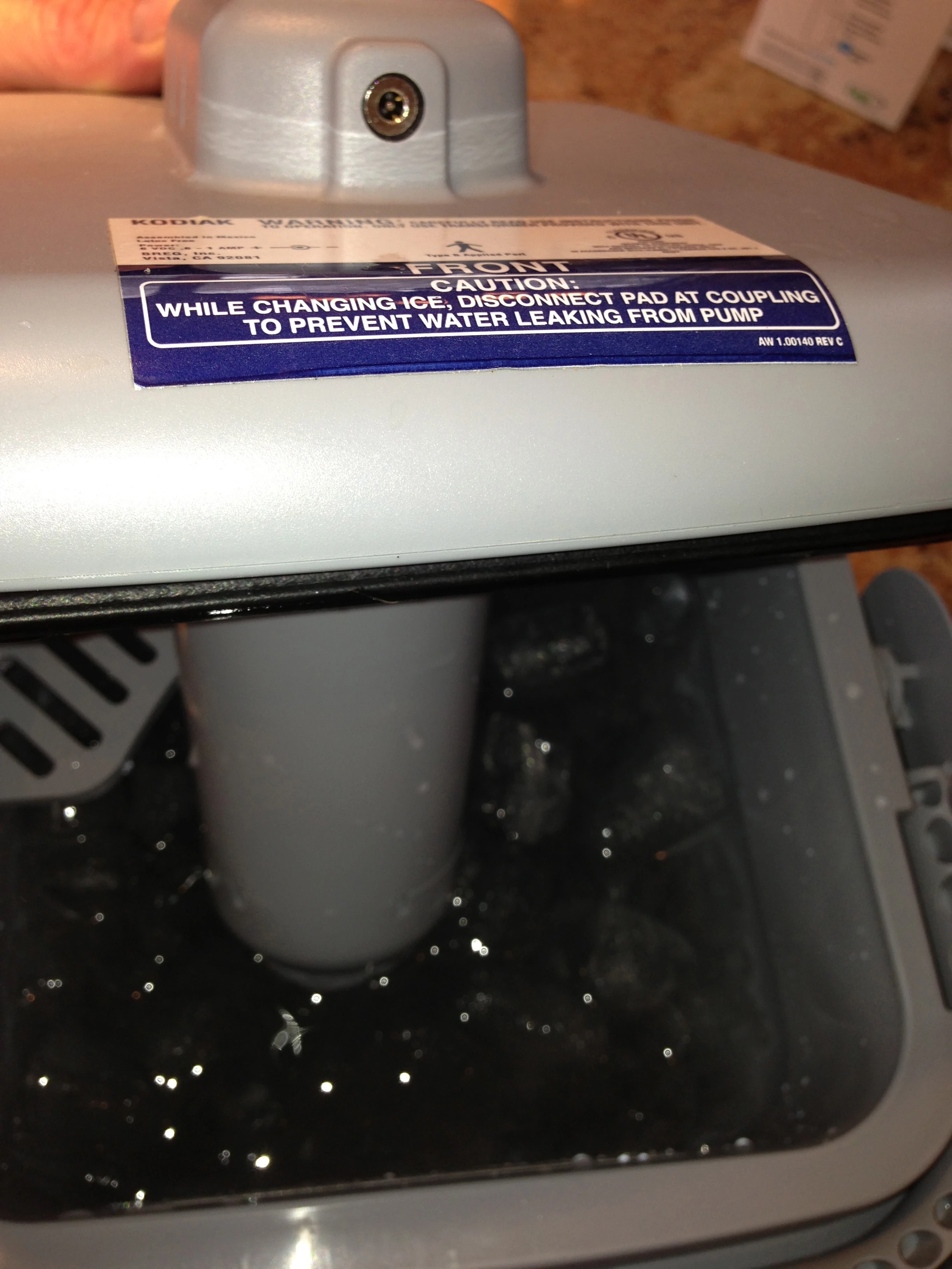 IT&rsquo;s just a little ice chest that holds ice and water, with a pump.