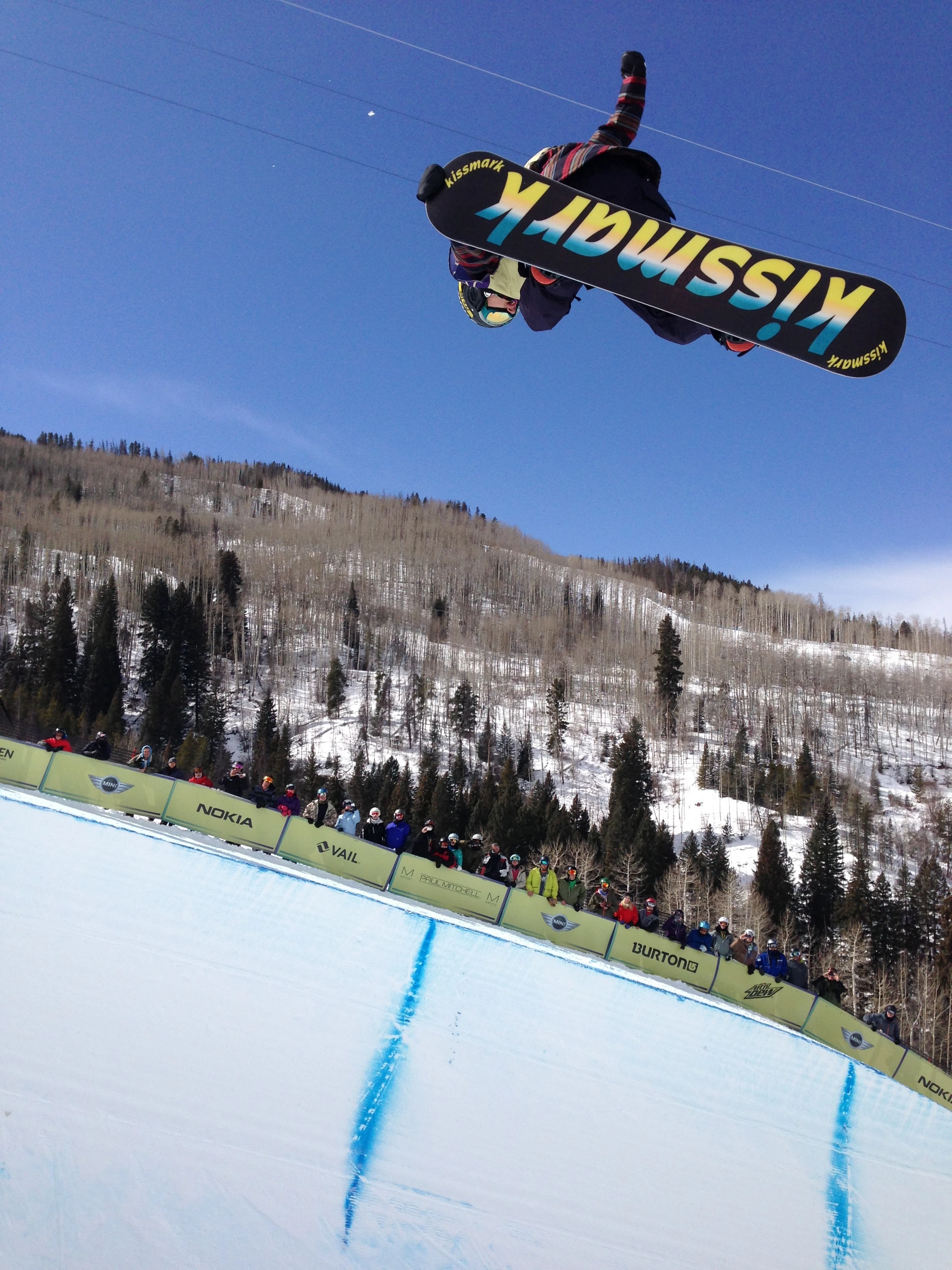 We were nearly at the bottom of the half pipe and the guys were way over our heads when they came out.
