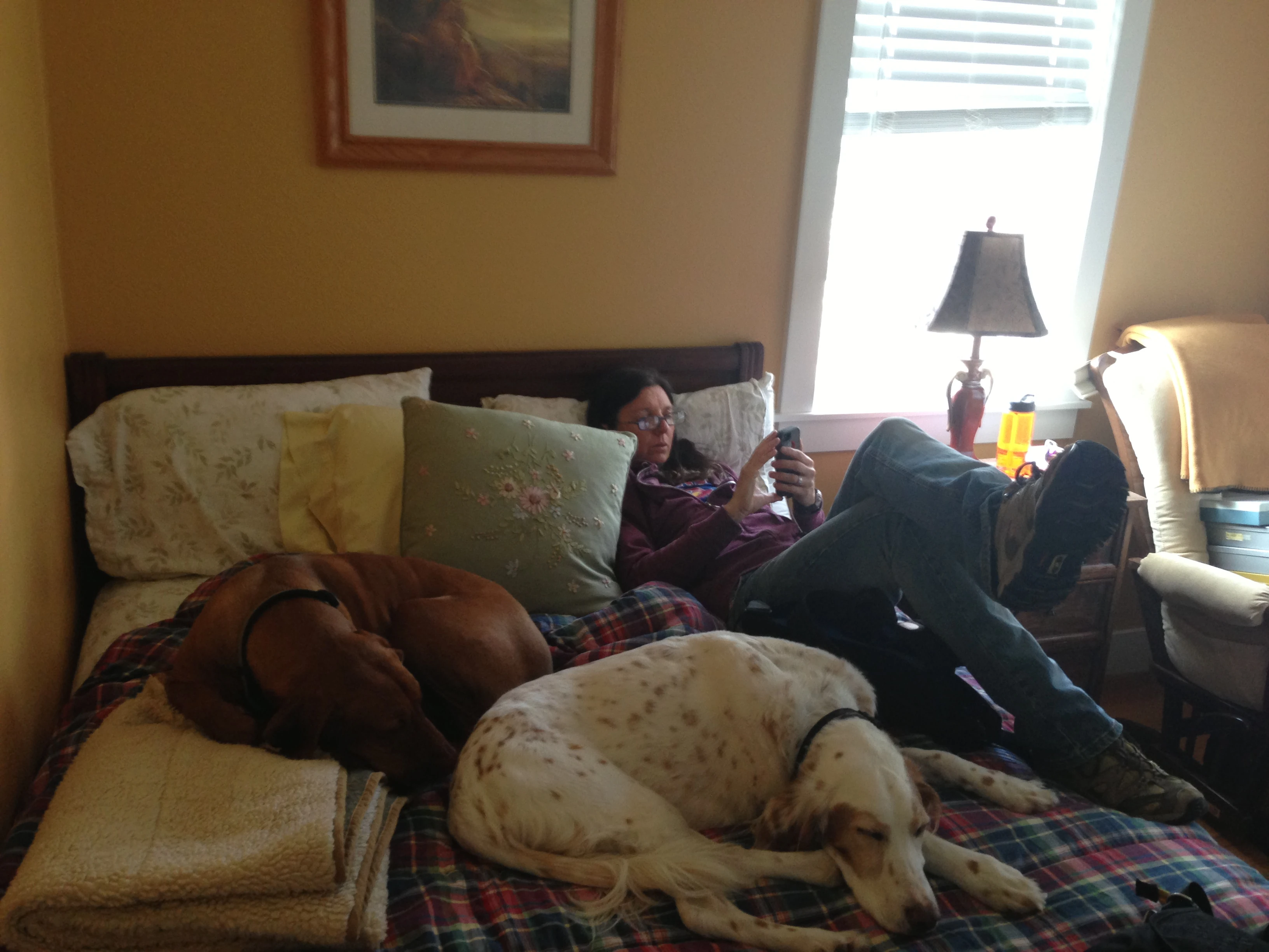 Trudi, Jack and Bromont hanging out before leaving yesterday.