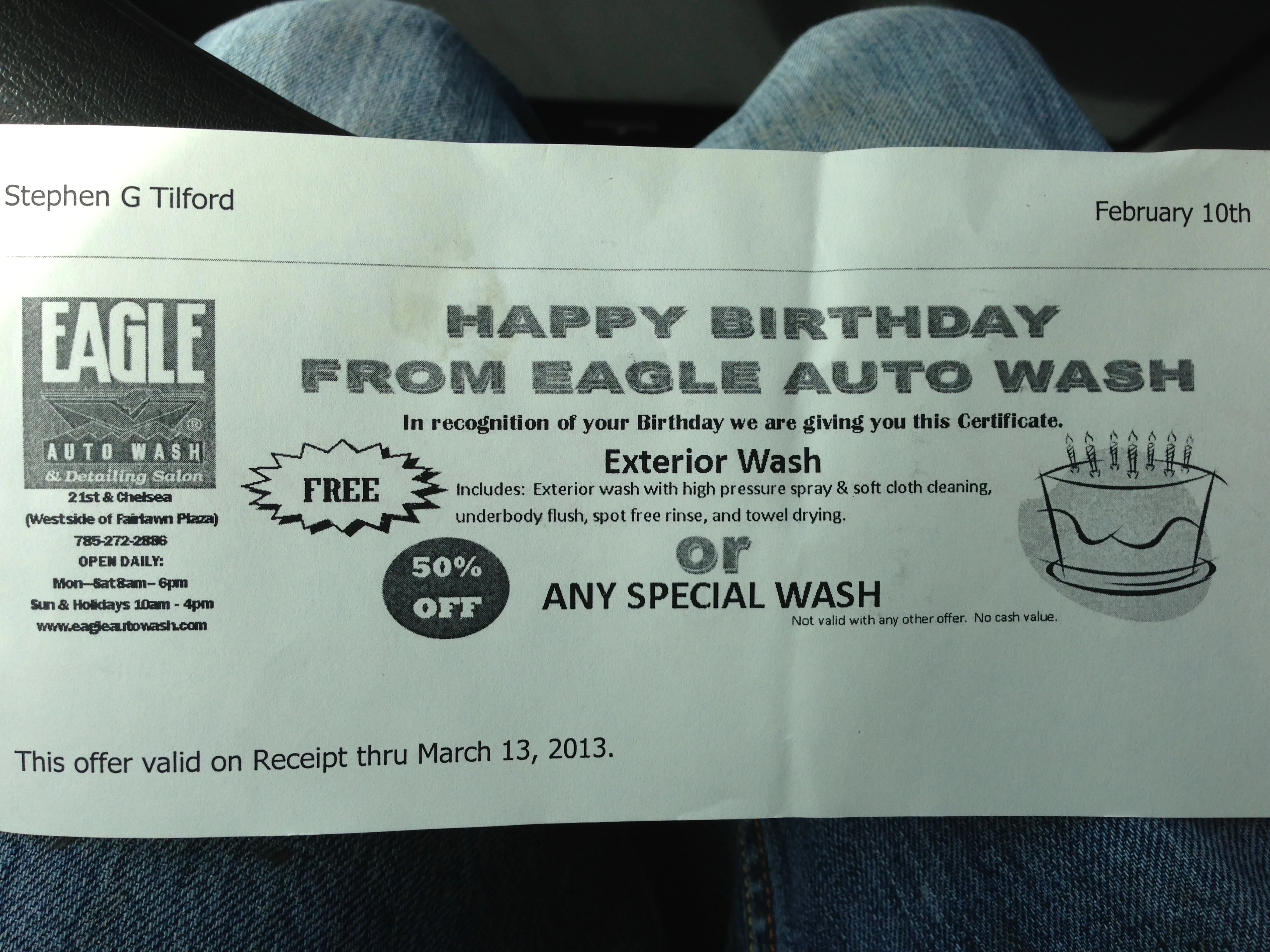My free coupon.