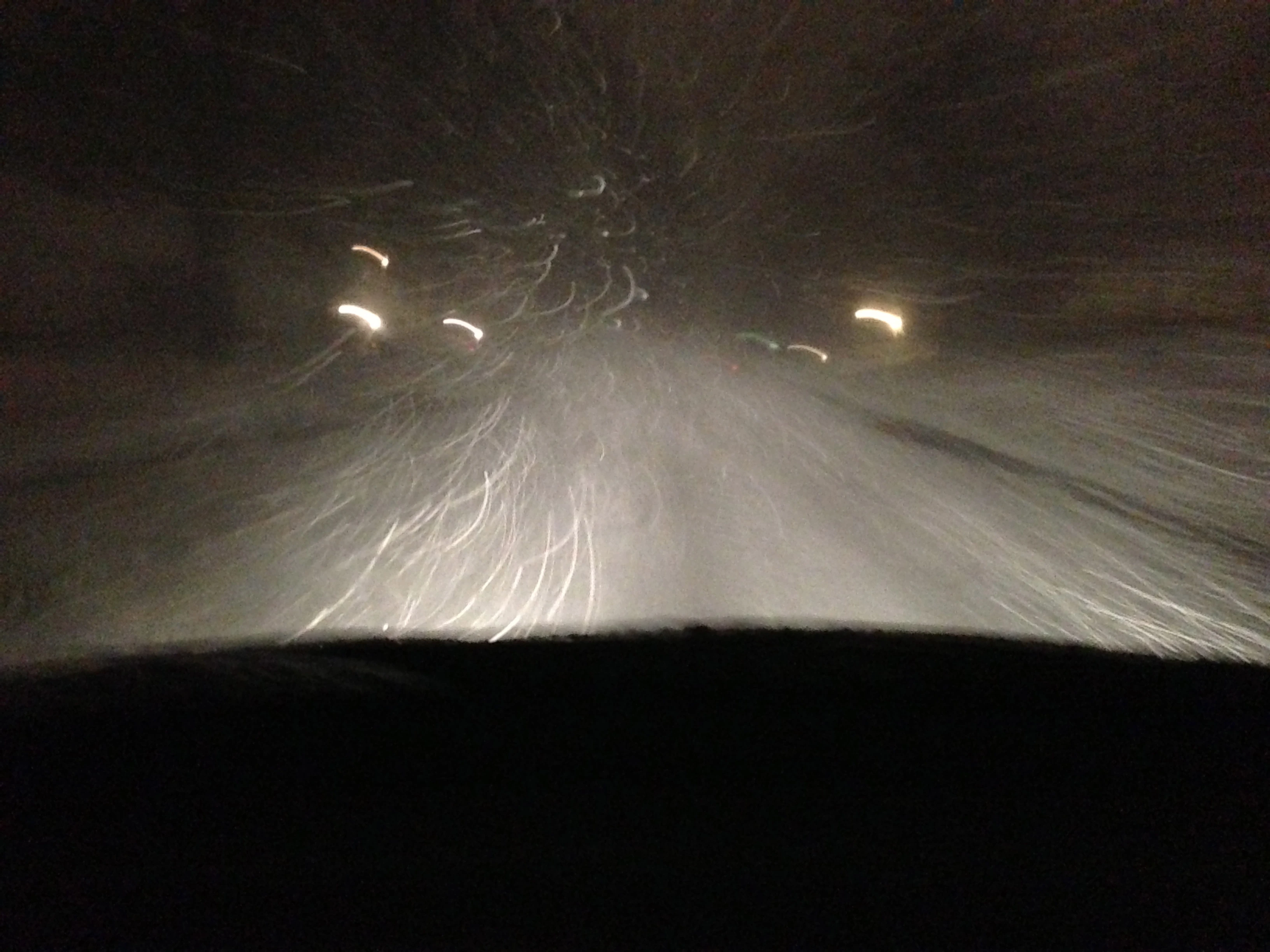 This is the Interstate highway near Topeka. Nothing plowed, just snow.