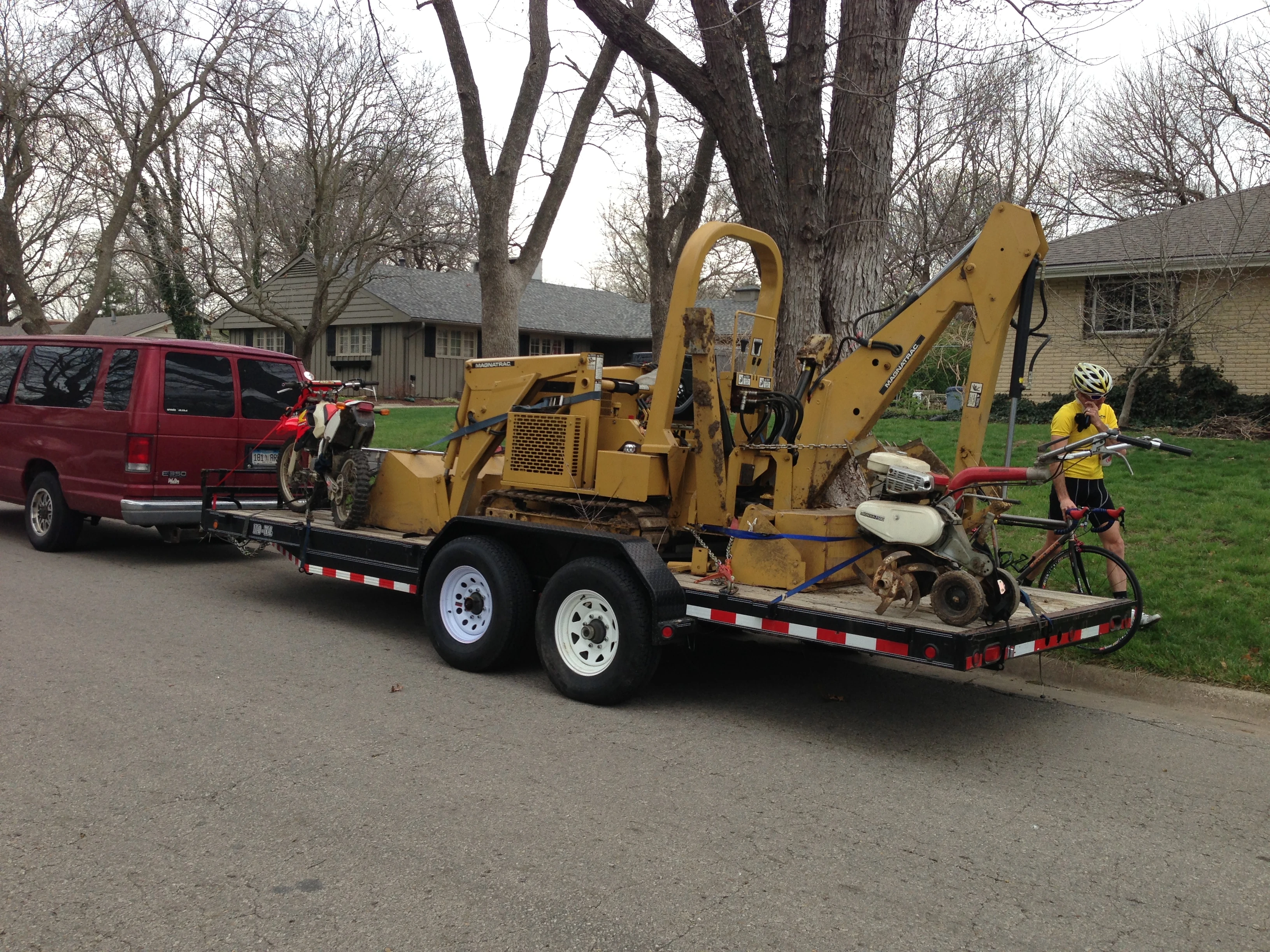 Vincent hung around on Sunday and rode, before heading back to Denver. This is some of the stuff he was taking with him. Not an easy drive for a super windy day.
