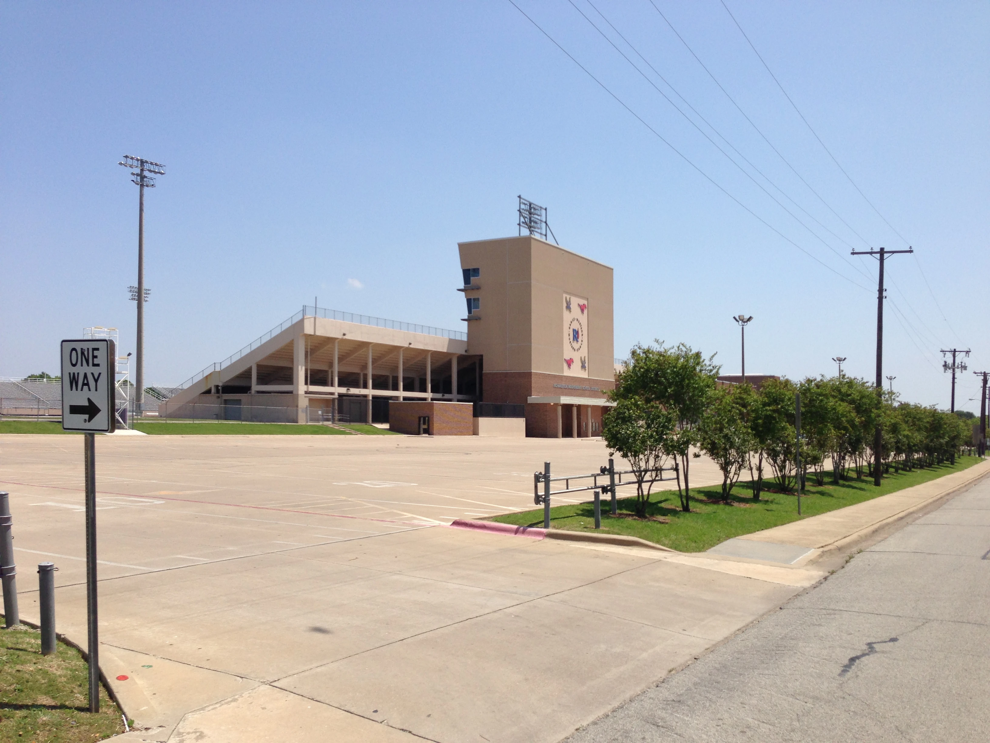 This is a local Dallas suburb high school football stadium. It is bigger than the one at the University in Topeka.