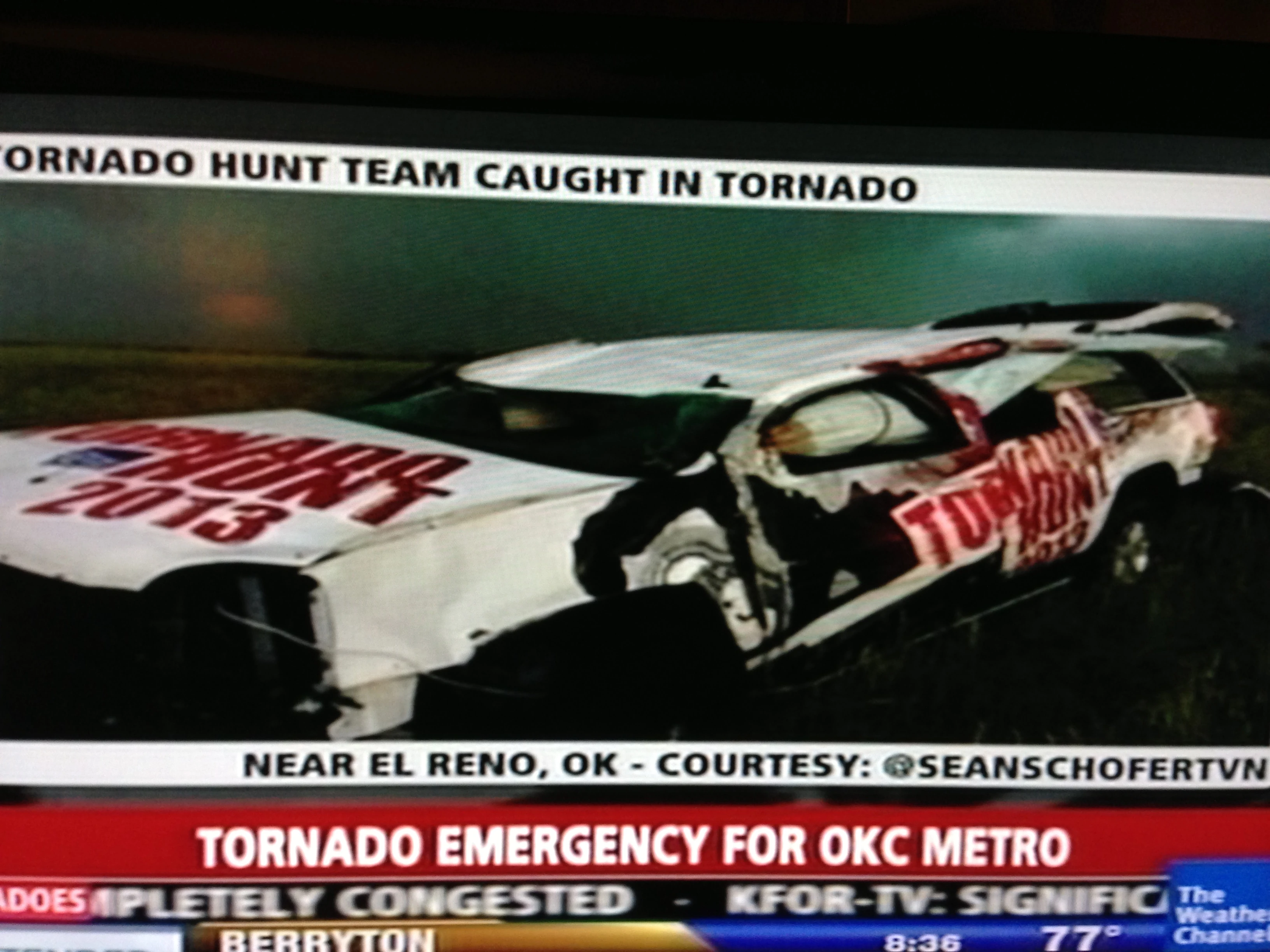 This was on the Weather Channel last night. Guess they didn’t get out of the way of the tornado.