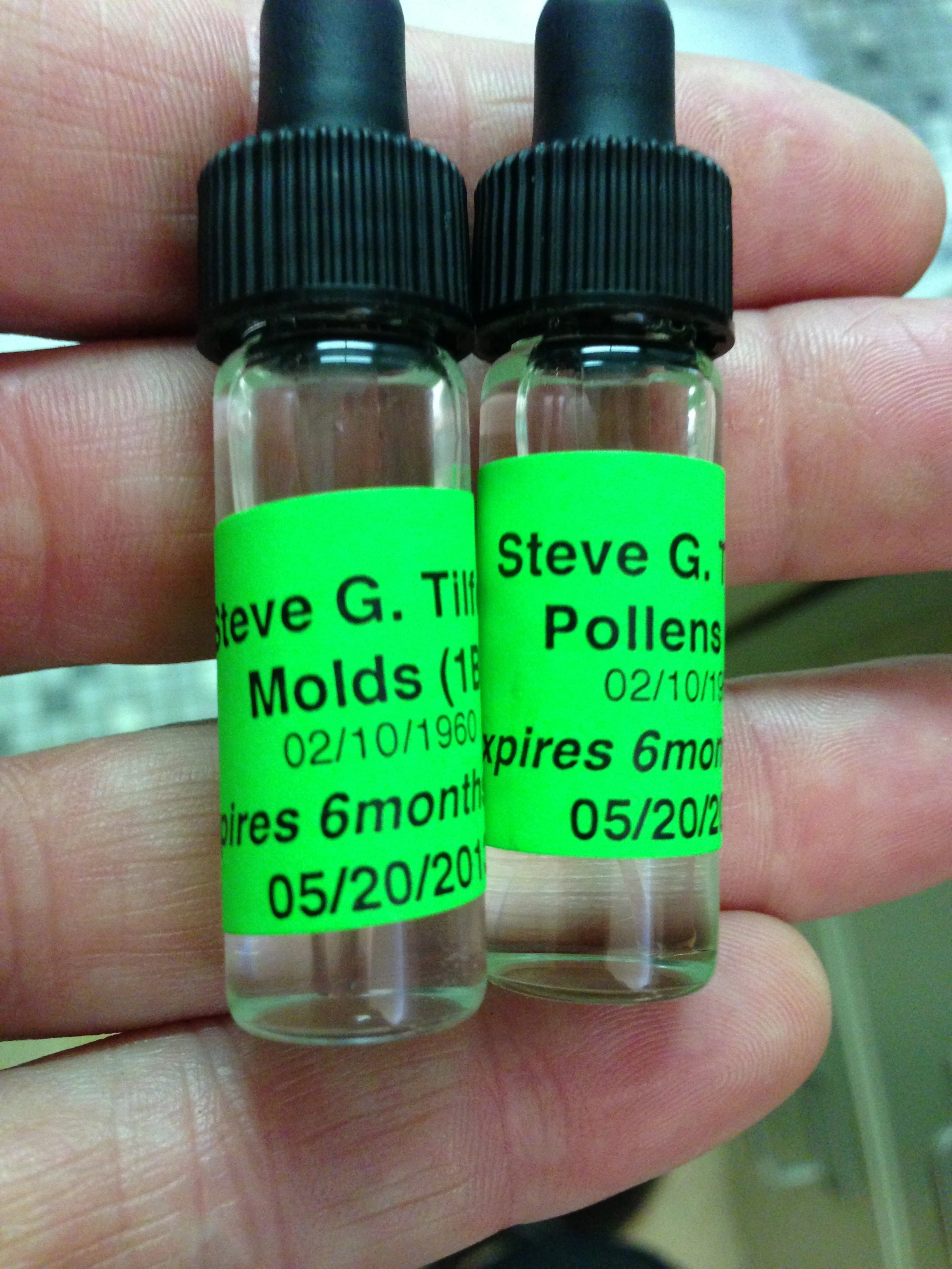 Allergy drops for the first couple weeks. It is diluted and then gets stronger as you use more.