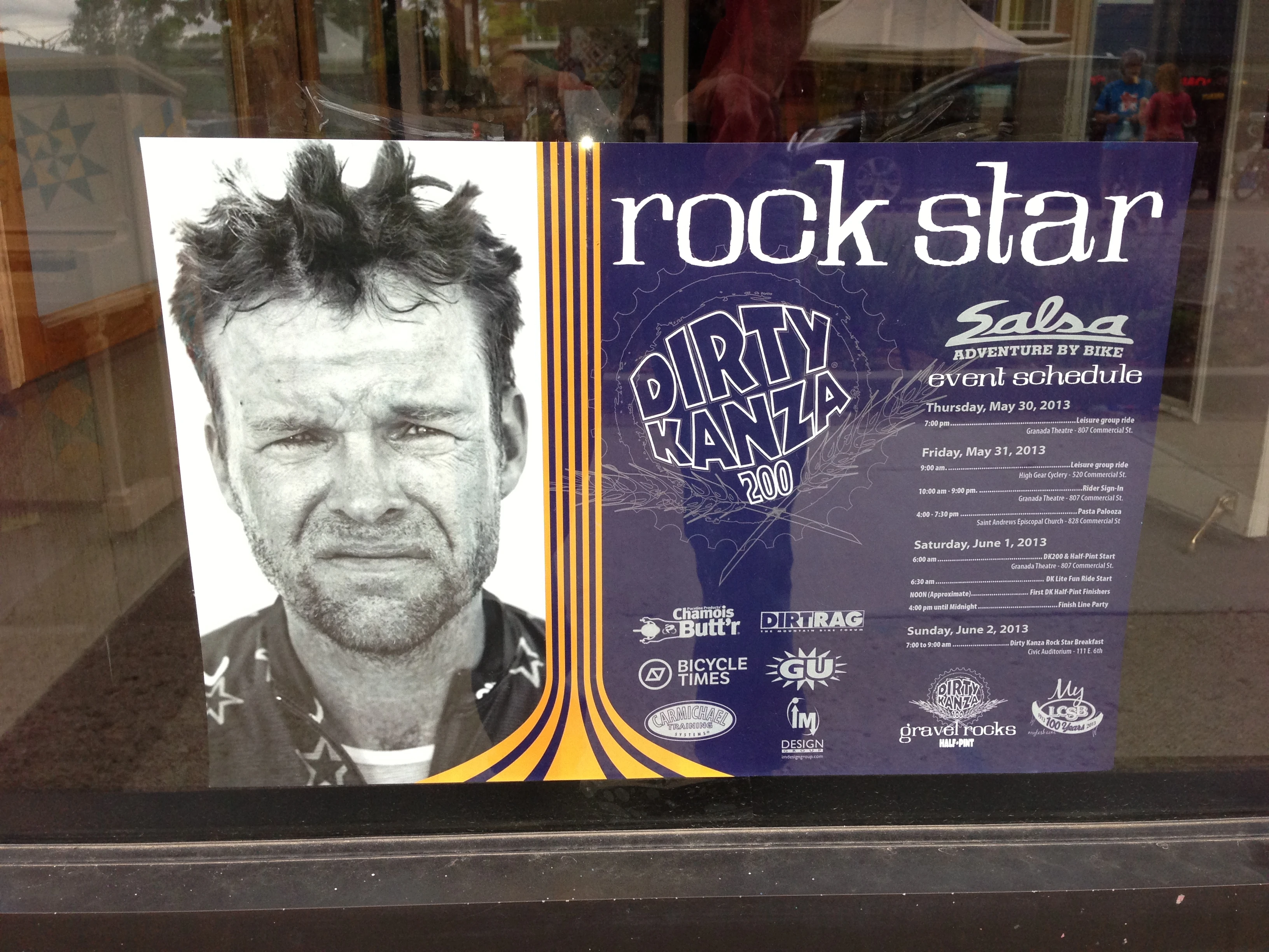 Dan, poster boy, after the race finish last year, I guess. Nice mug shot.