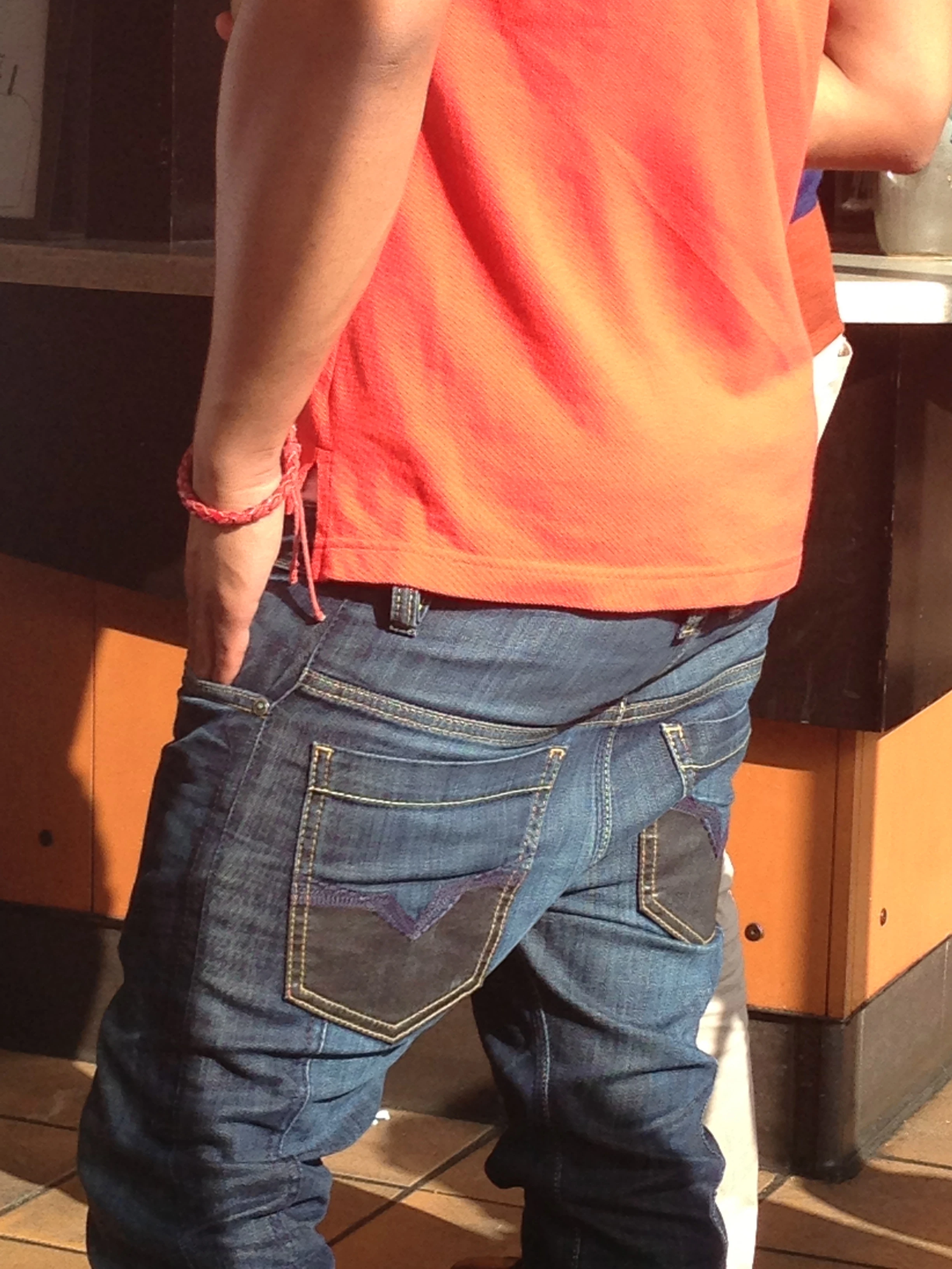 This pants style is completely ridiculous, but you see it a bunch out here.