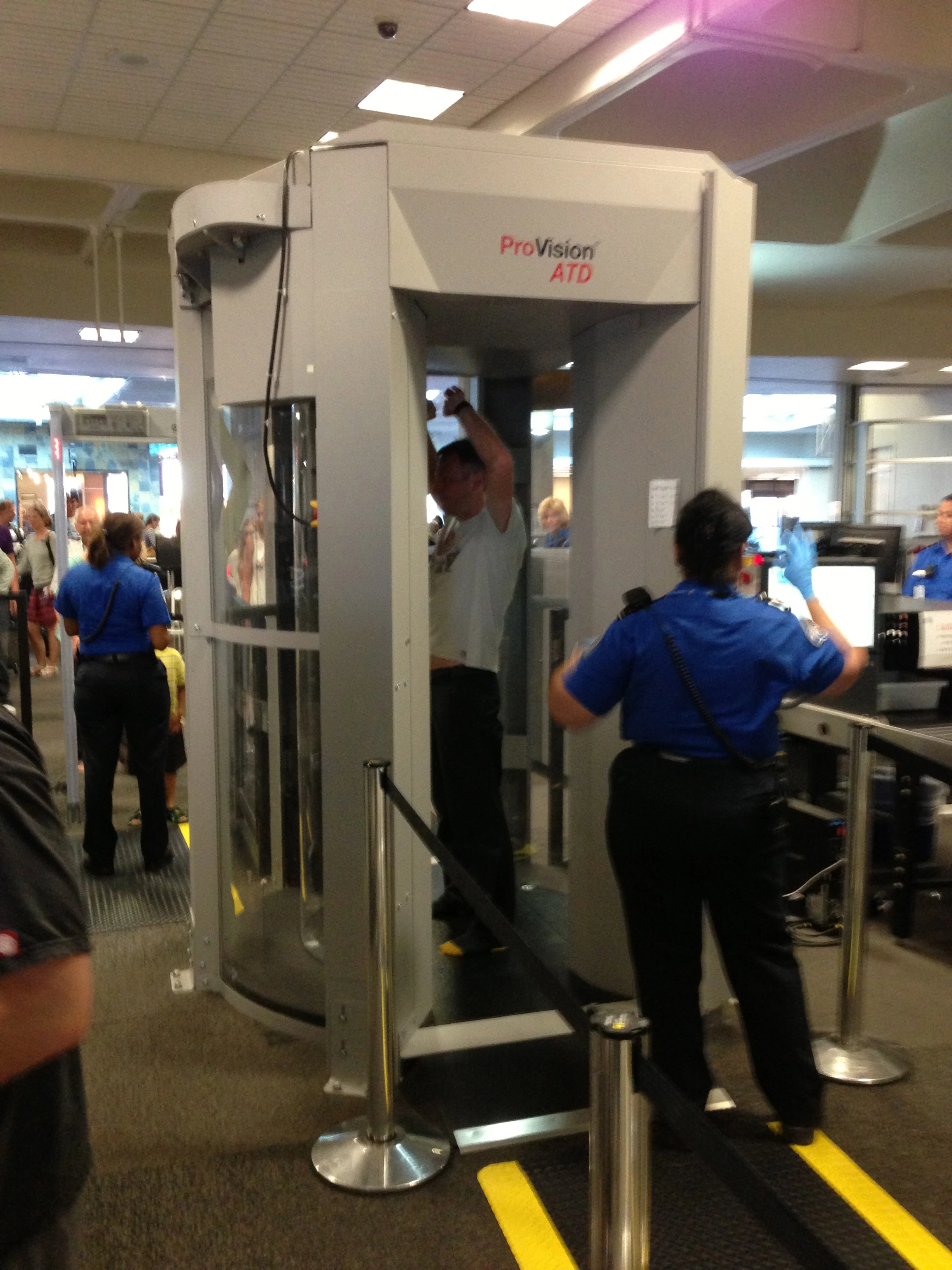 This machine is detecting something in my shoulder each time I go through it. I had to get patted down on the way out and then again on the way back. Must have been one of the anchor screws in my arm bone.