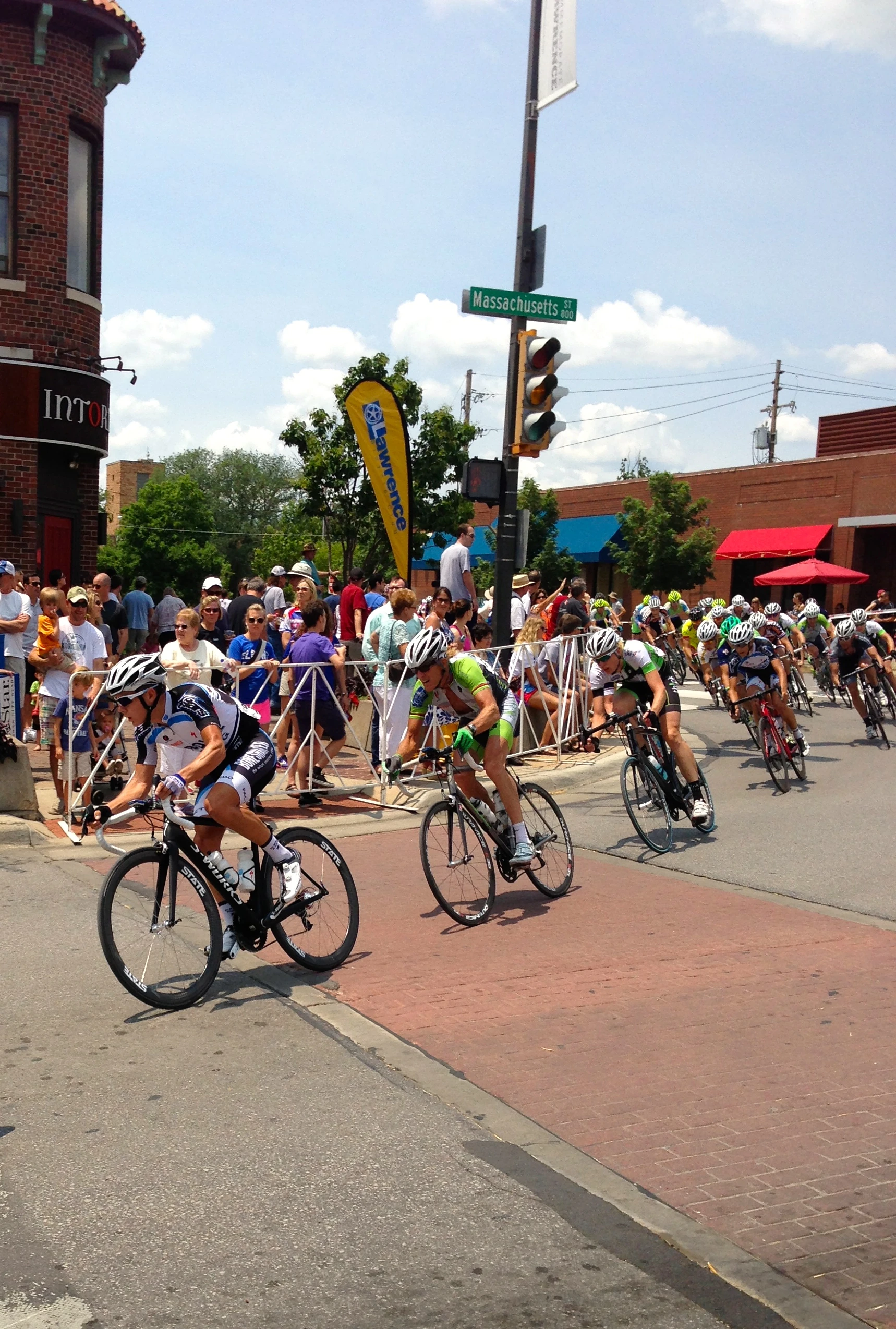 Following Joseph through the final corner one lap.