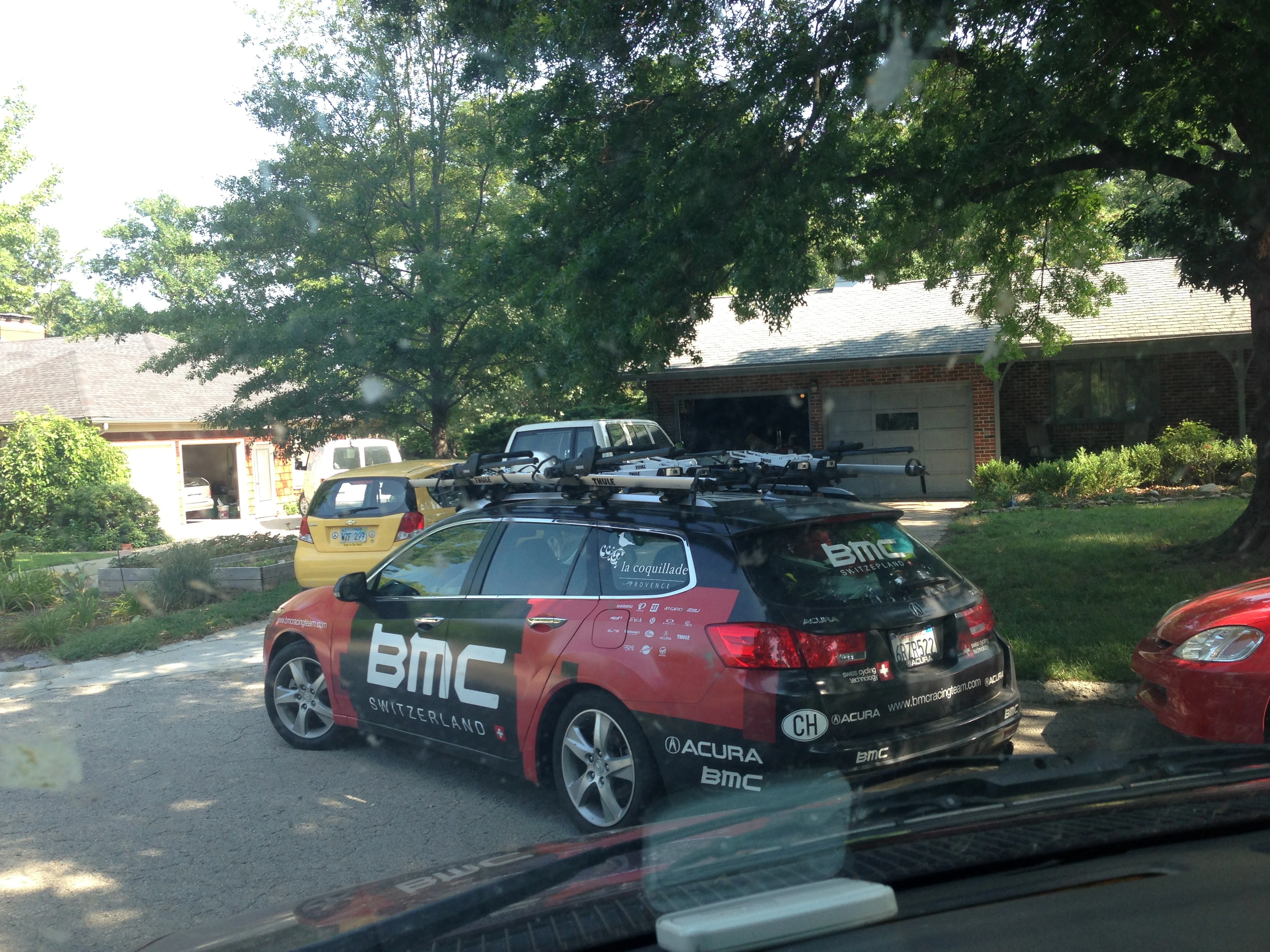 Trudi leaving the drive on Monday, heading to Madison.