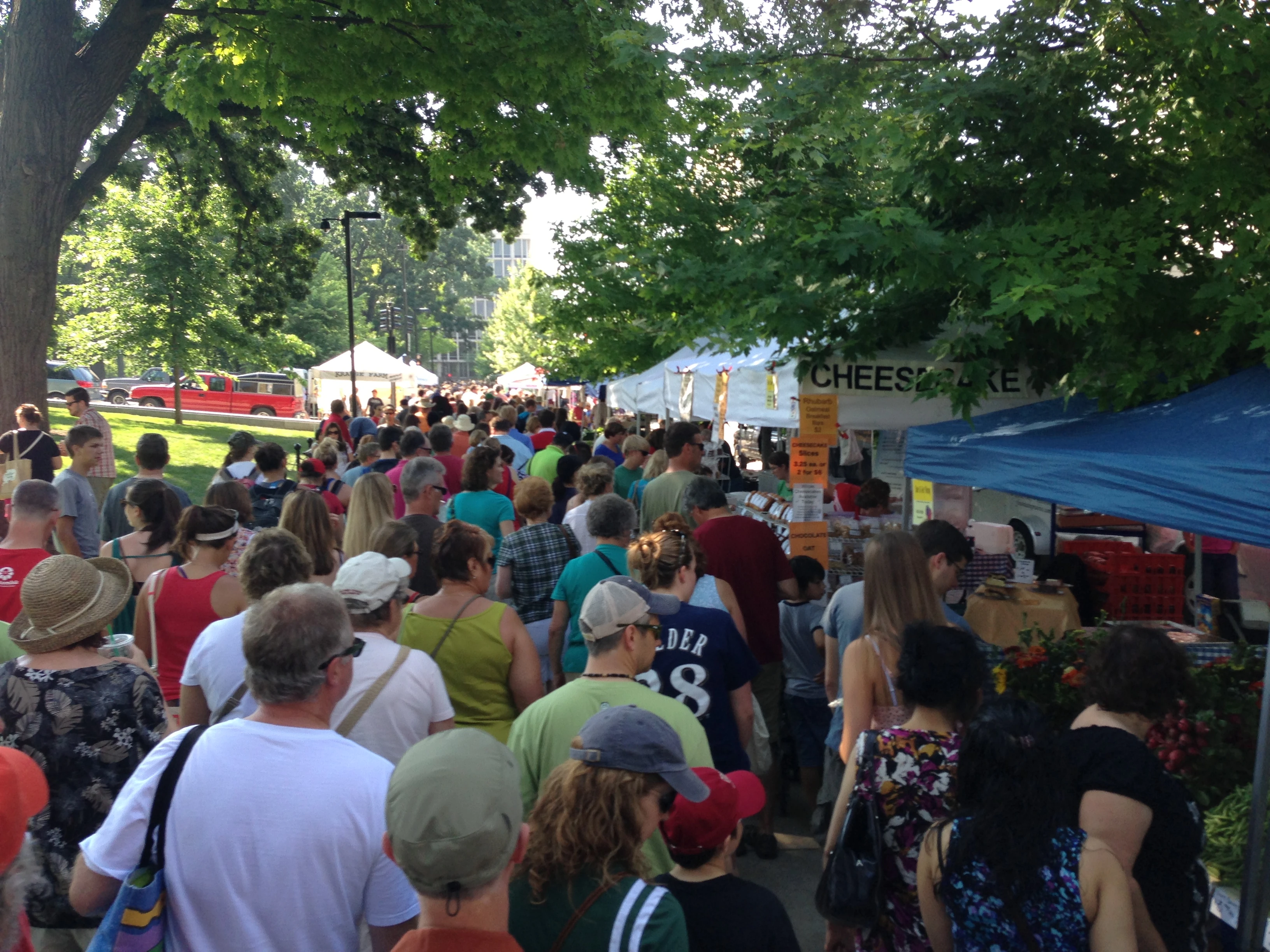 The farmer&rsquo;s market was super jammed.