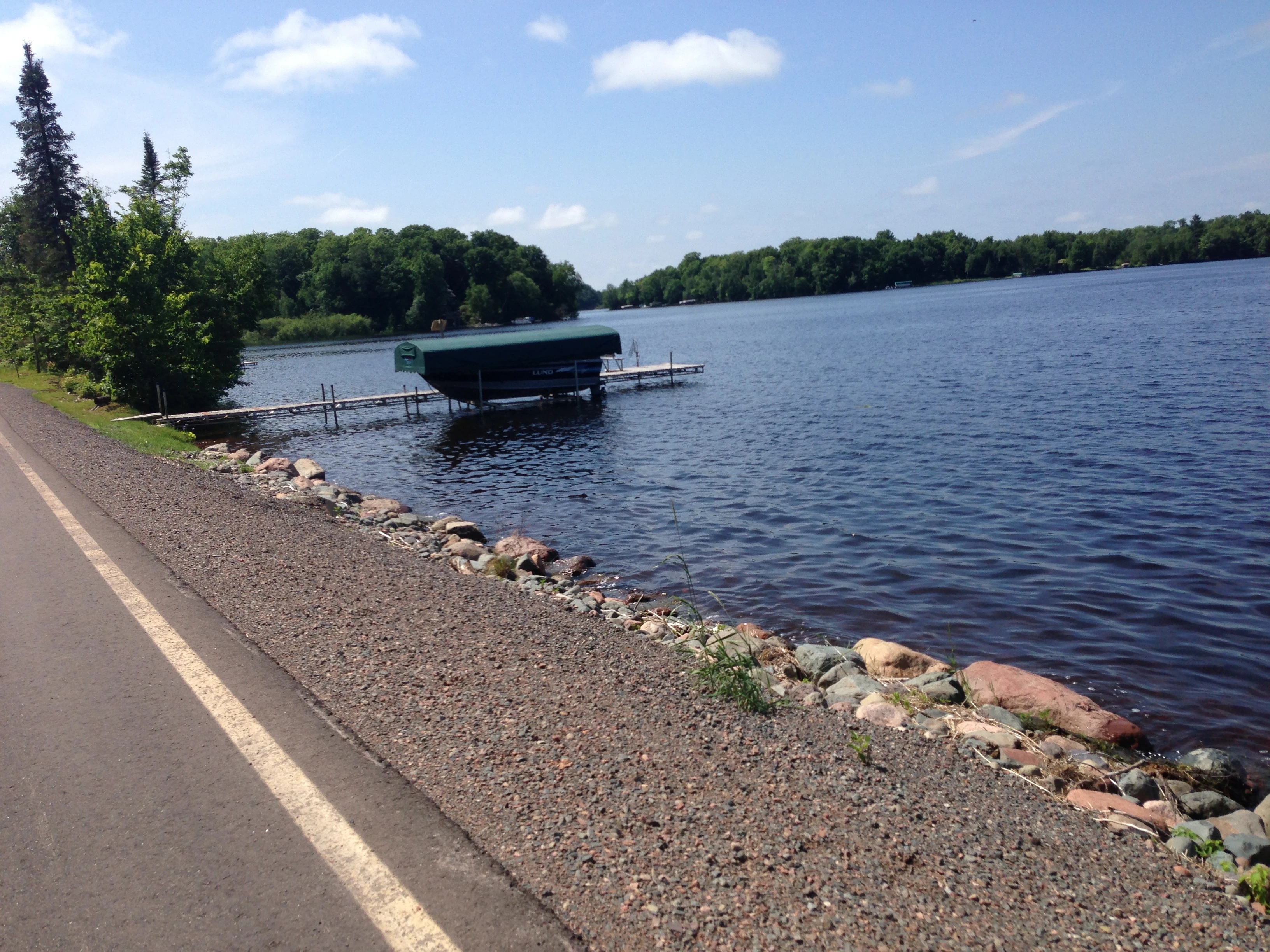 The road next to Lake Namakagon.