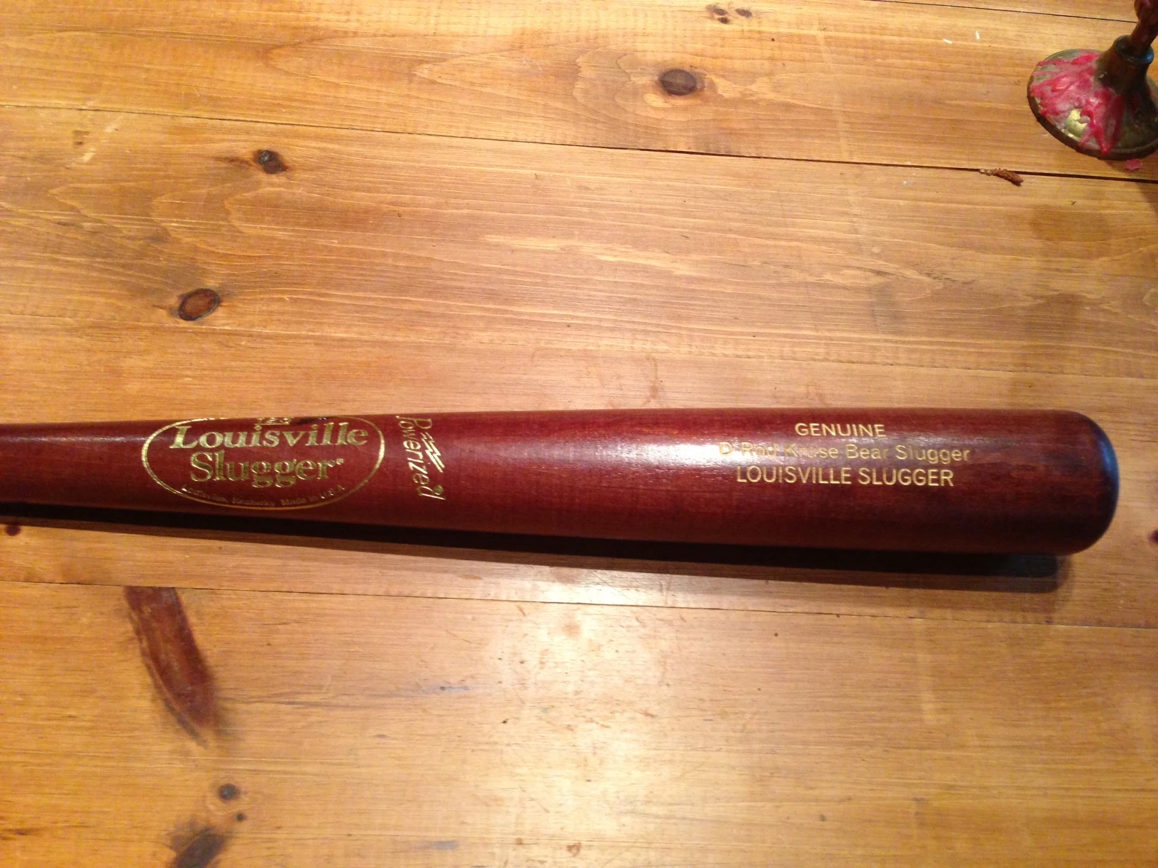 Dennis&rsquo; bat to ward off bears.