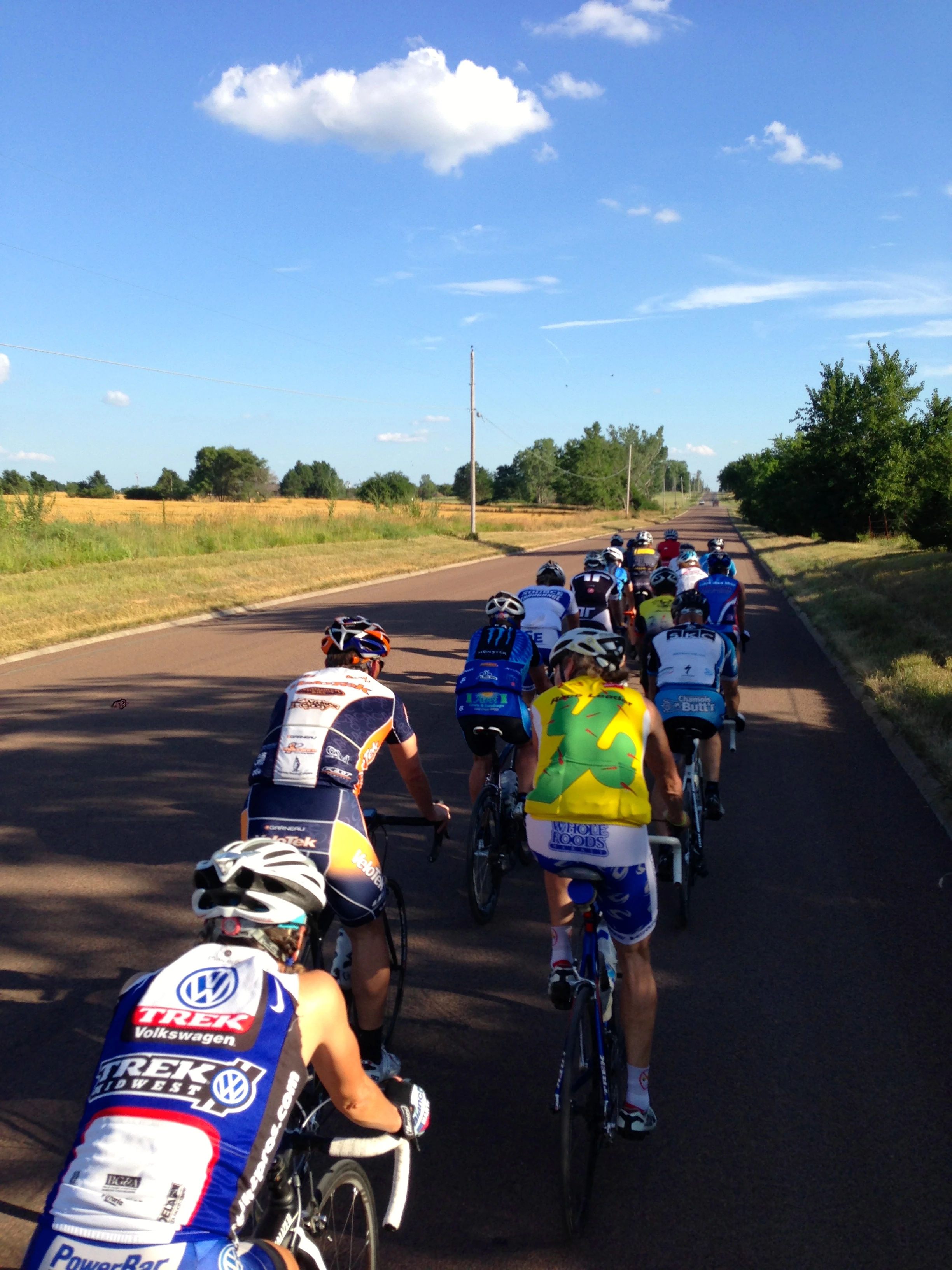 We pretty much always ride 2 x 2 until the end of the ride. We&rsquo;ve been having pretty good turn out on the evening rides, 15-20 guys.