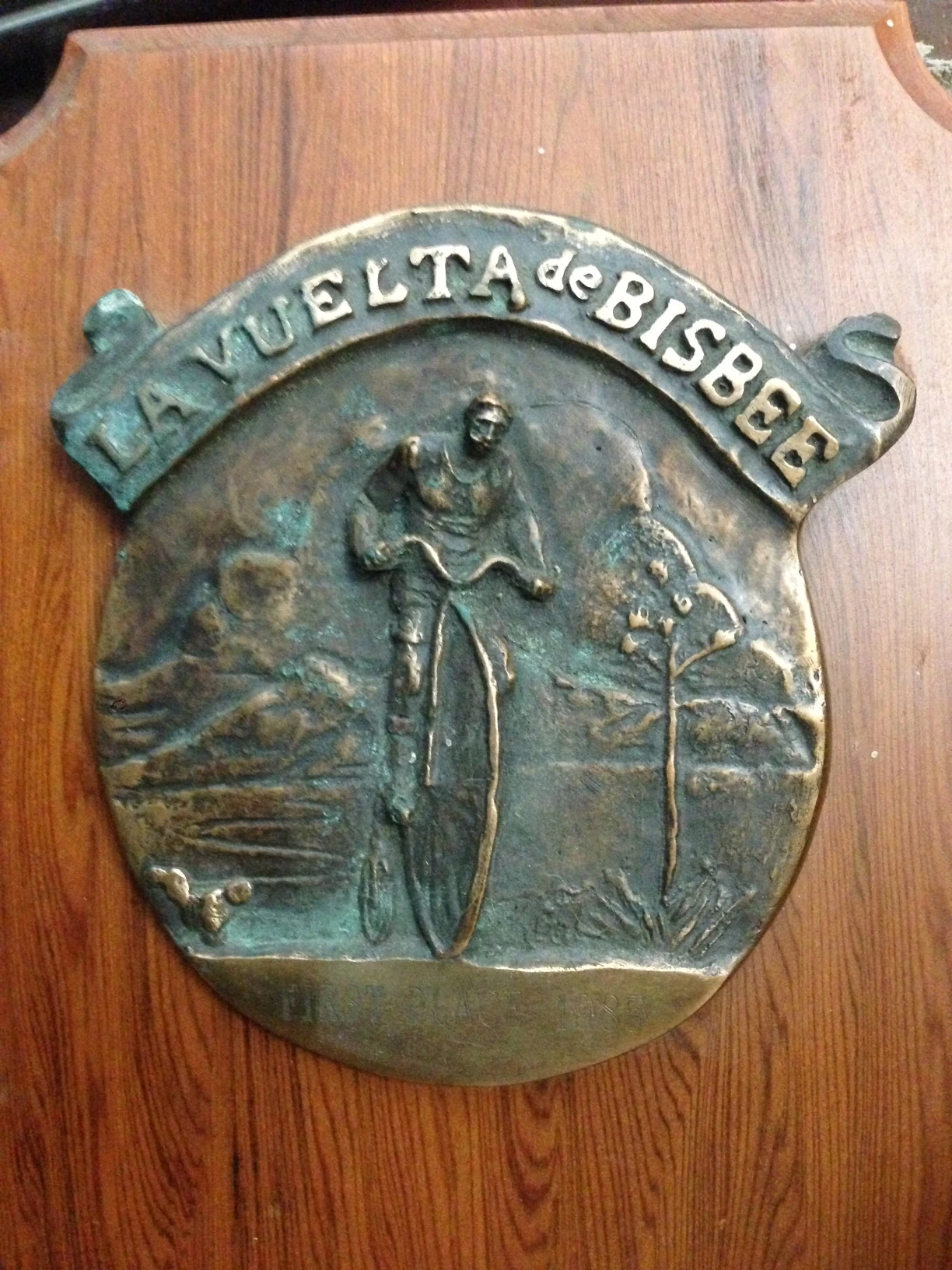 This whole story came to mind when I saw this trophy from the race.