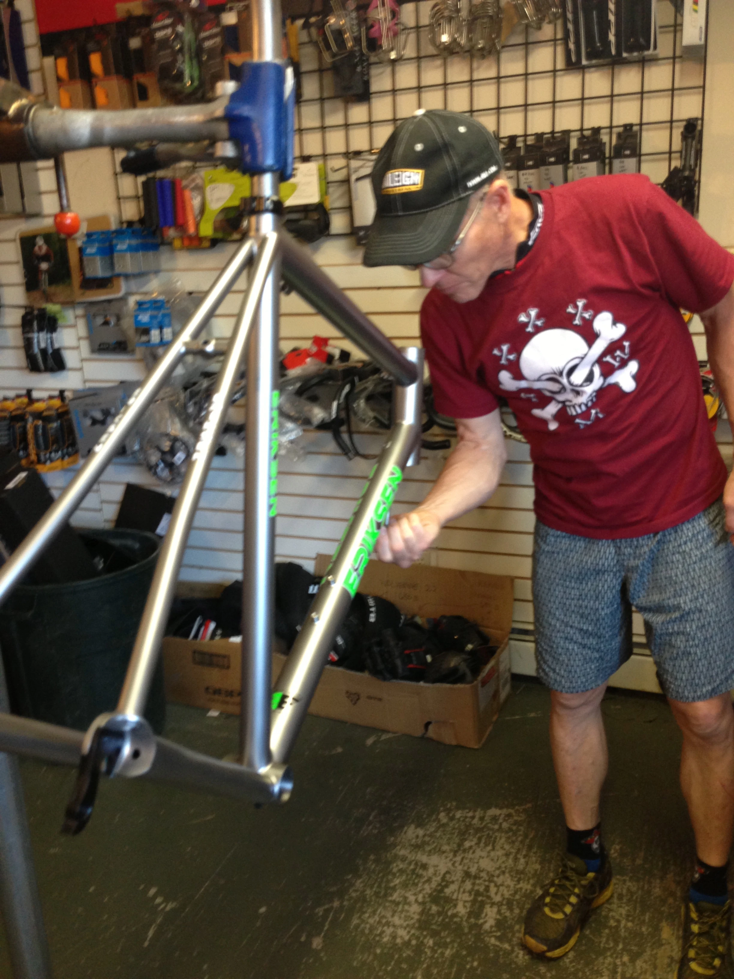 Kent putting in the headset.