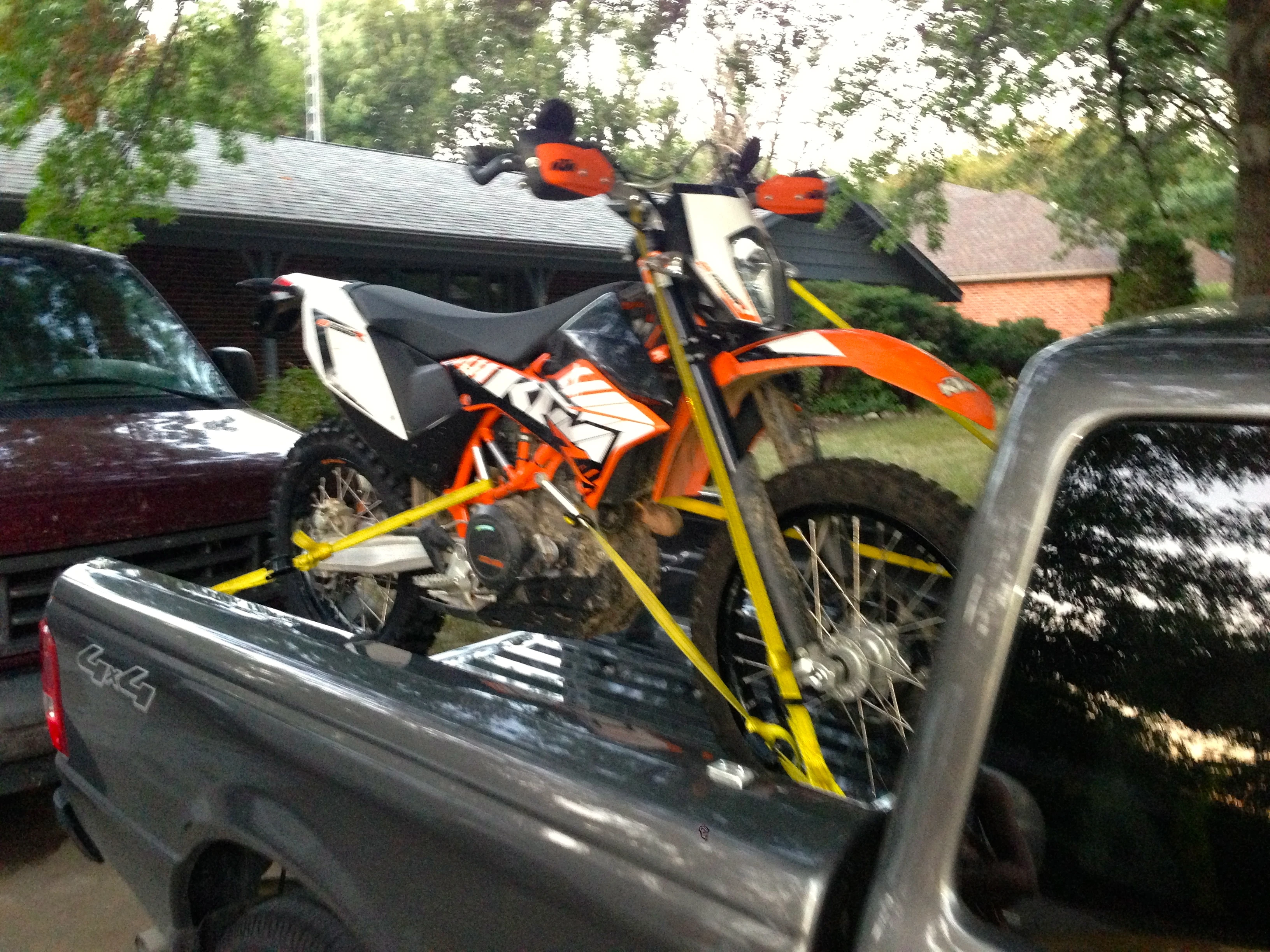 Karl&rsquo;s KTM in the driveway.