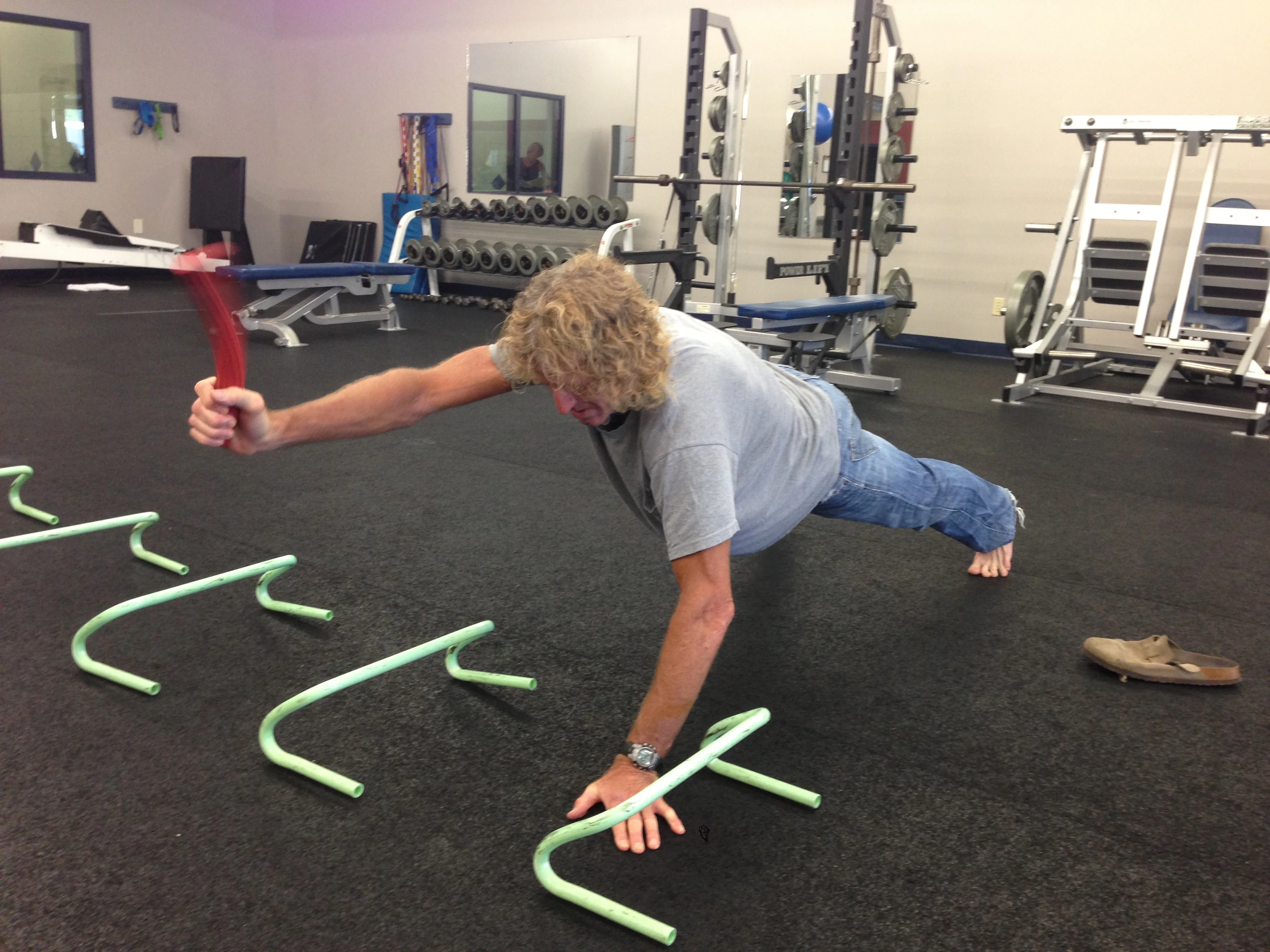 My shoulder PT sessions are turning more into gym sessions instead of shoulder massages. I think I am going to have to start wearing something other than jeans.