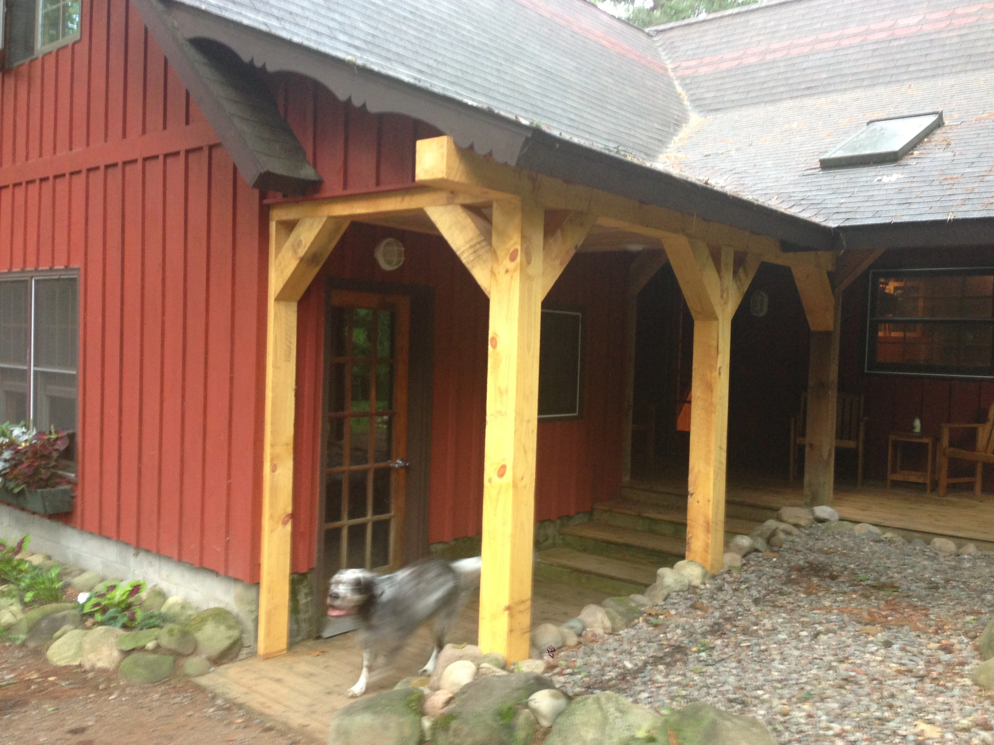Dennis&rsquo; new roof addition. Finally, no ice on the porch in the winter.