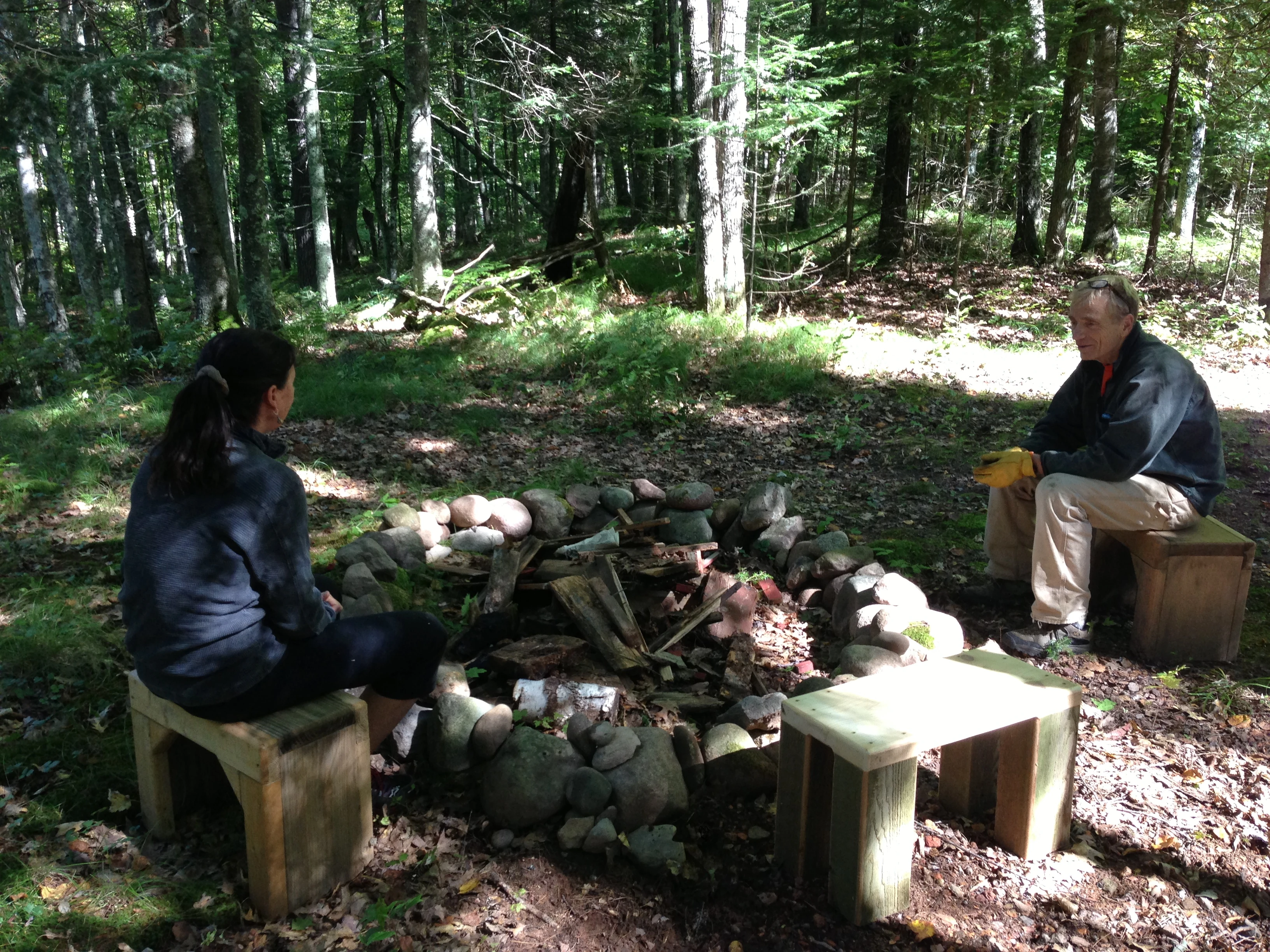 Dennis made these little benches for the fire pit while I was doing all the &ldquo;real work&rdquo;.
