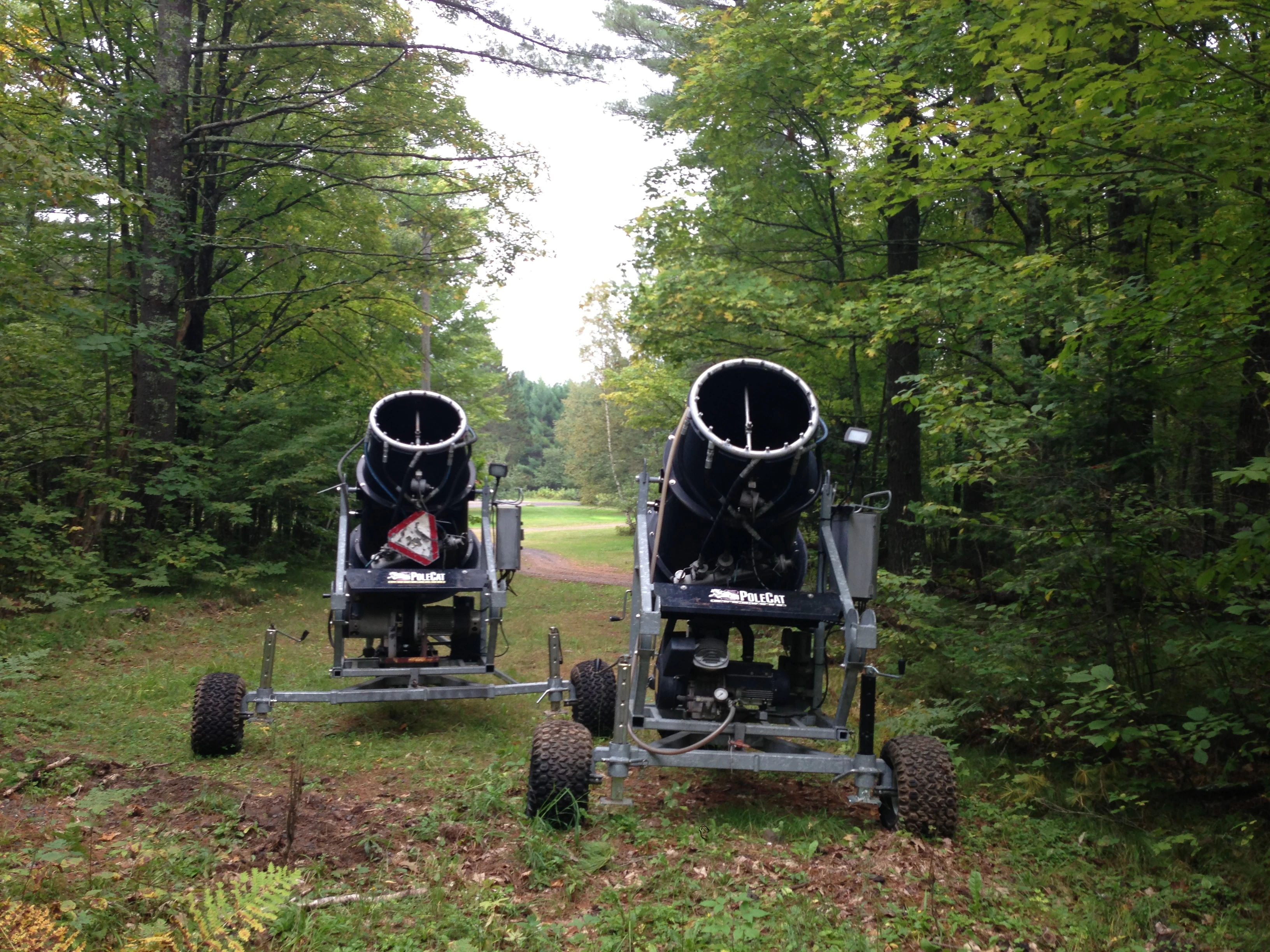 Not many places to you see snow guns just at a local guys house.