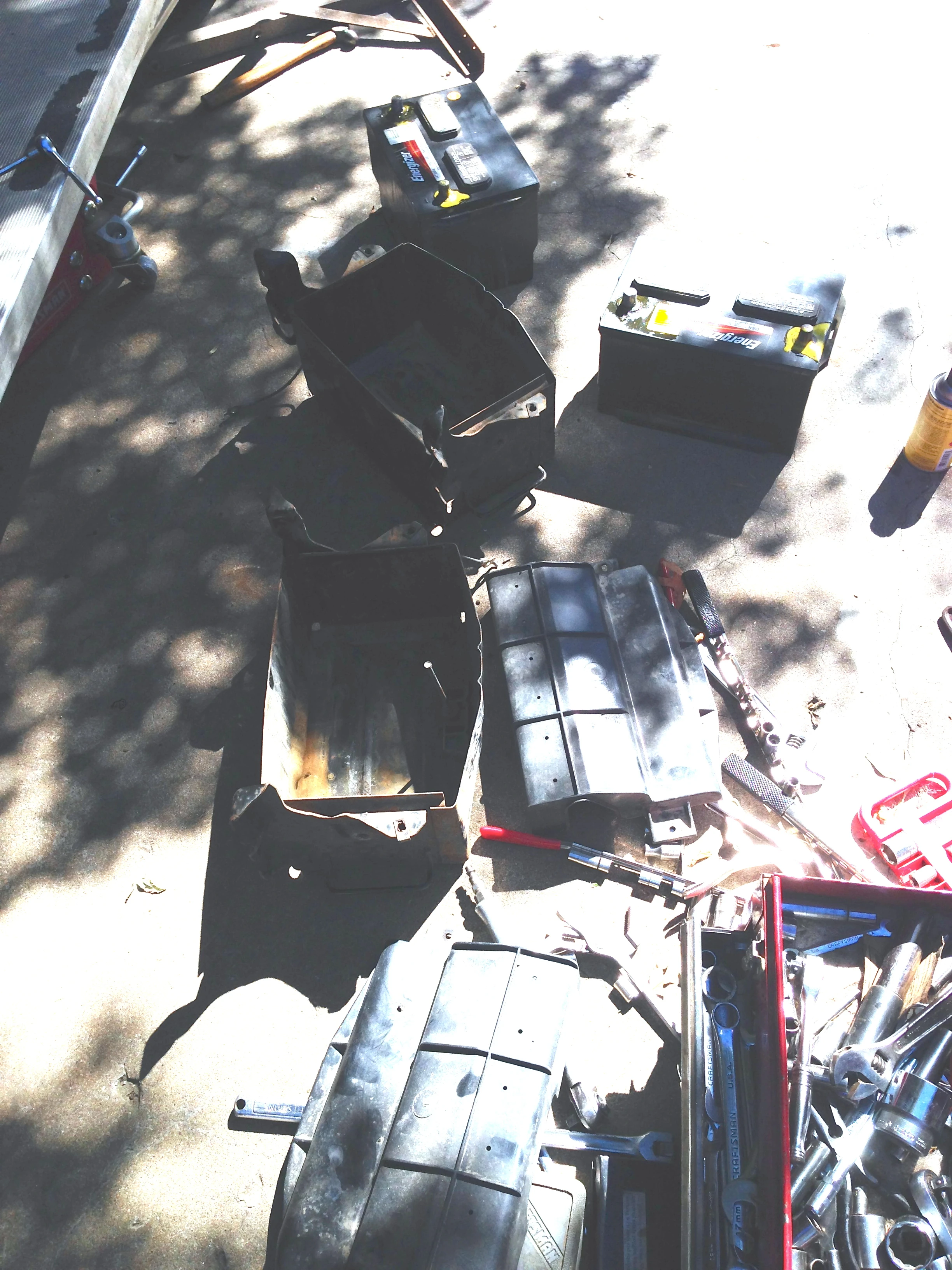 Mess in the driveway.