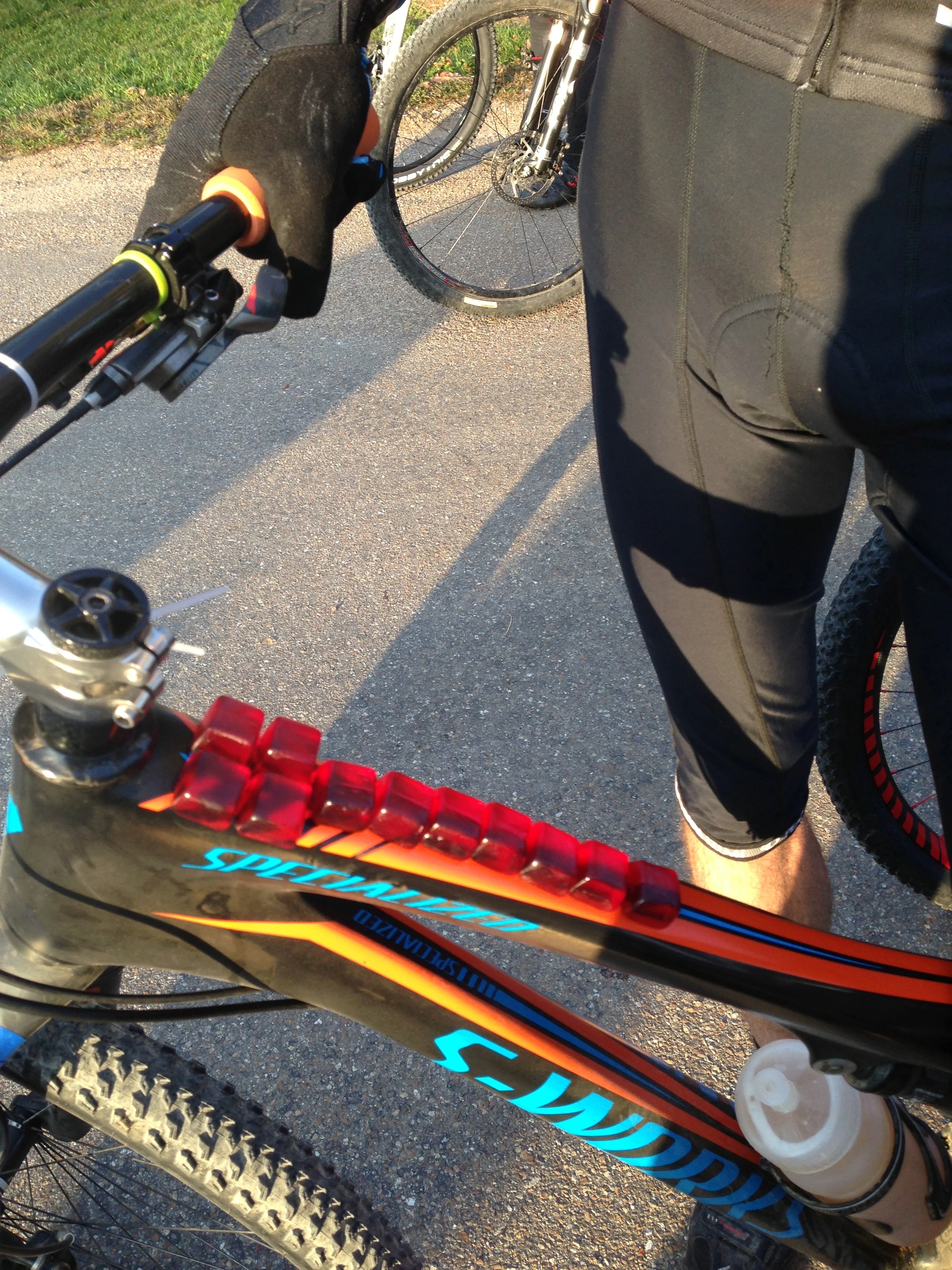 Garet blew a little at the end even though he had half the Cliff factory on his top tube.