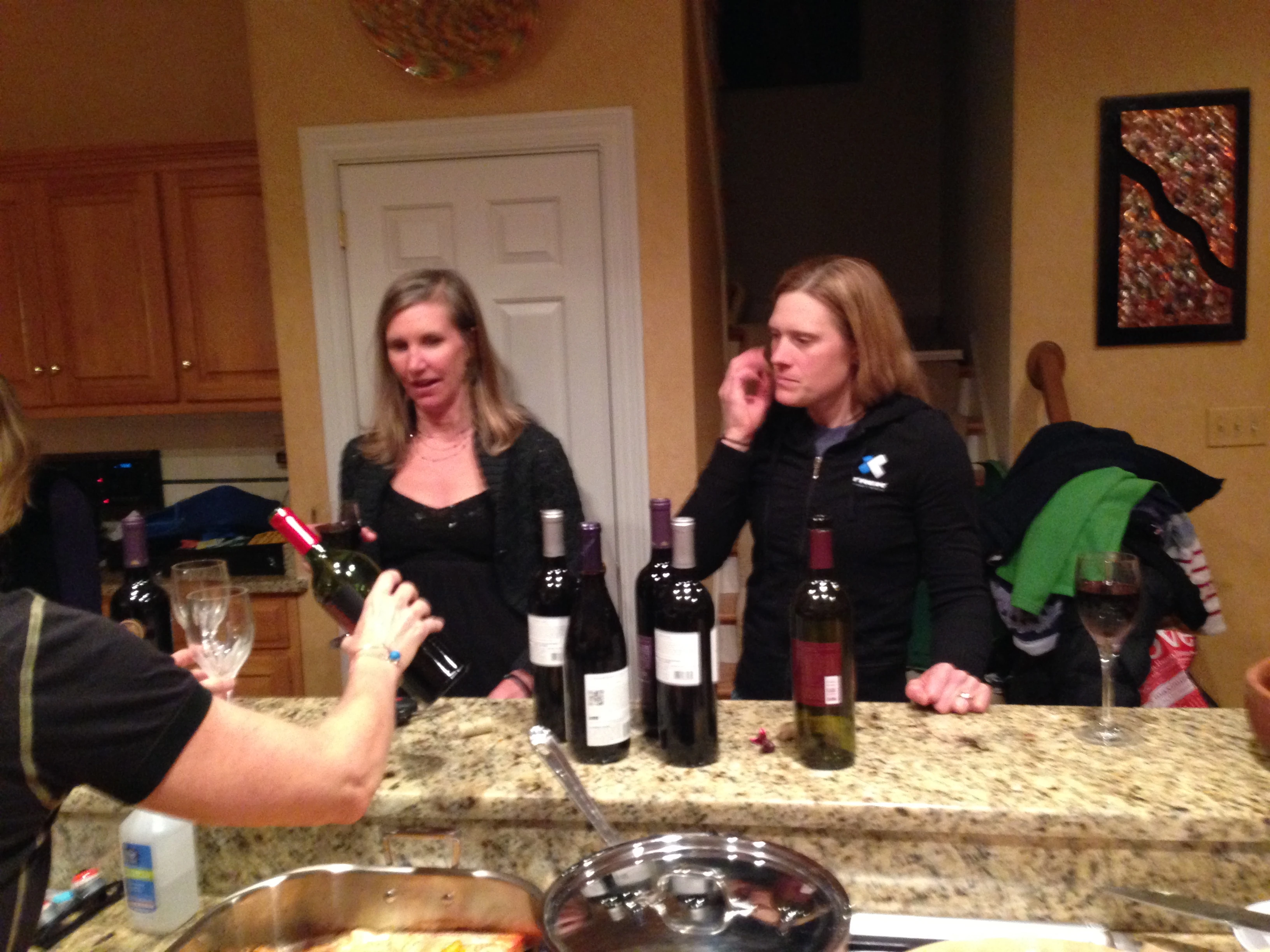 And after the races on Sunday night, she had no problem drinking lots of good wine.