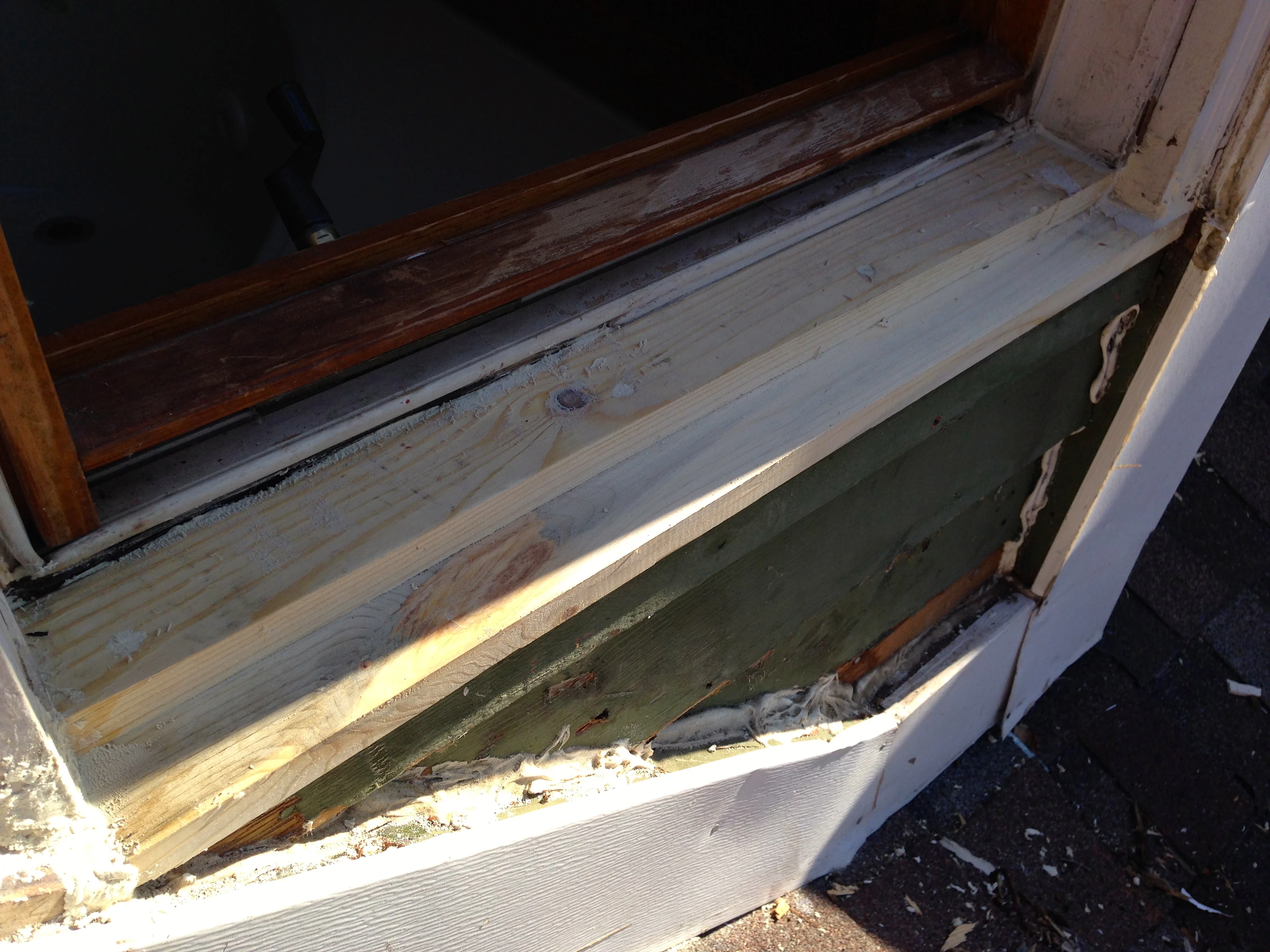 New sill. I didn&rsquo;t use very good wood. I actually got it from the moving guy that was building crates for pictures and glass.