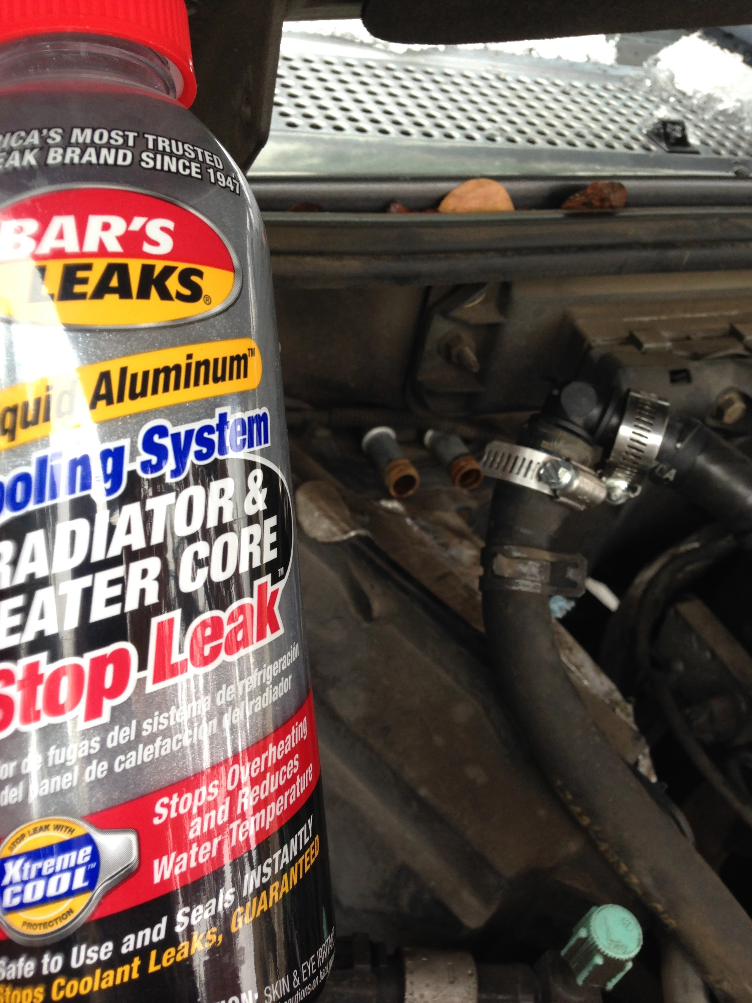 The Bar’s Leaks seemed to work on Melissa’s heat core yesterday. Repairs like this are always a little suspect for a while.