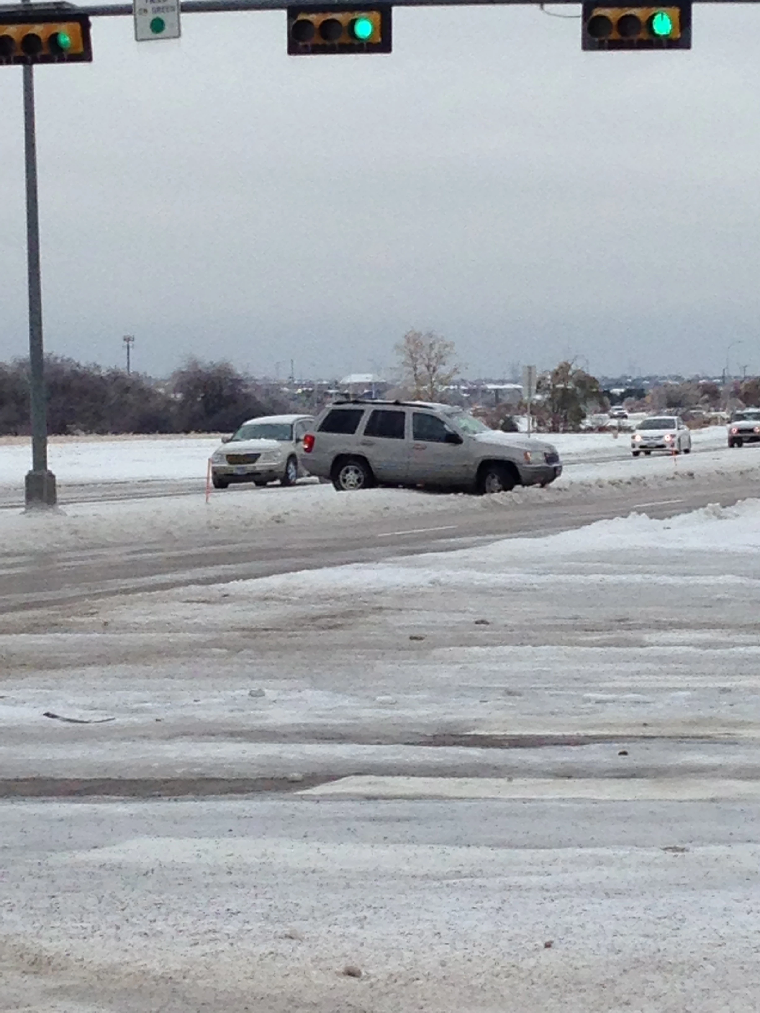 This guy just spun into the median in front of use this morning. I’m not sure what happened, but he had zero percent chance of getting off this by himself.