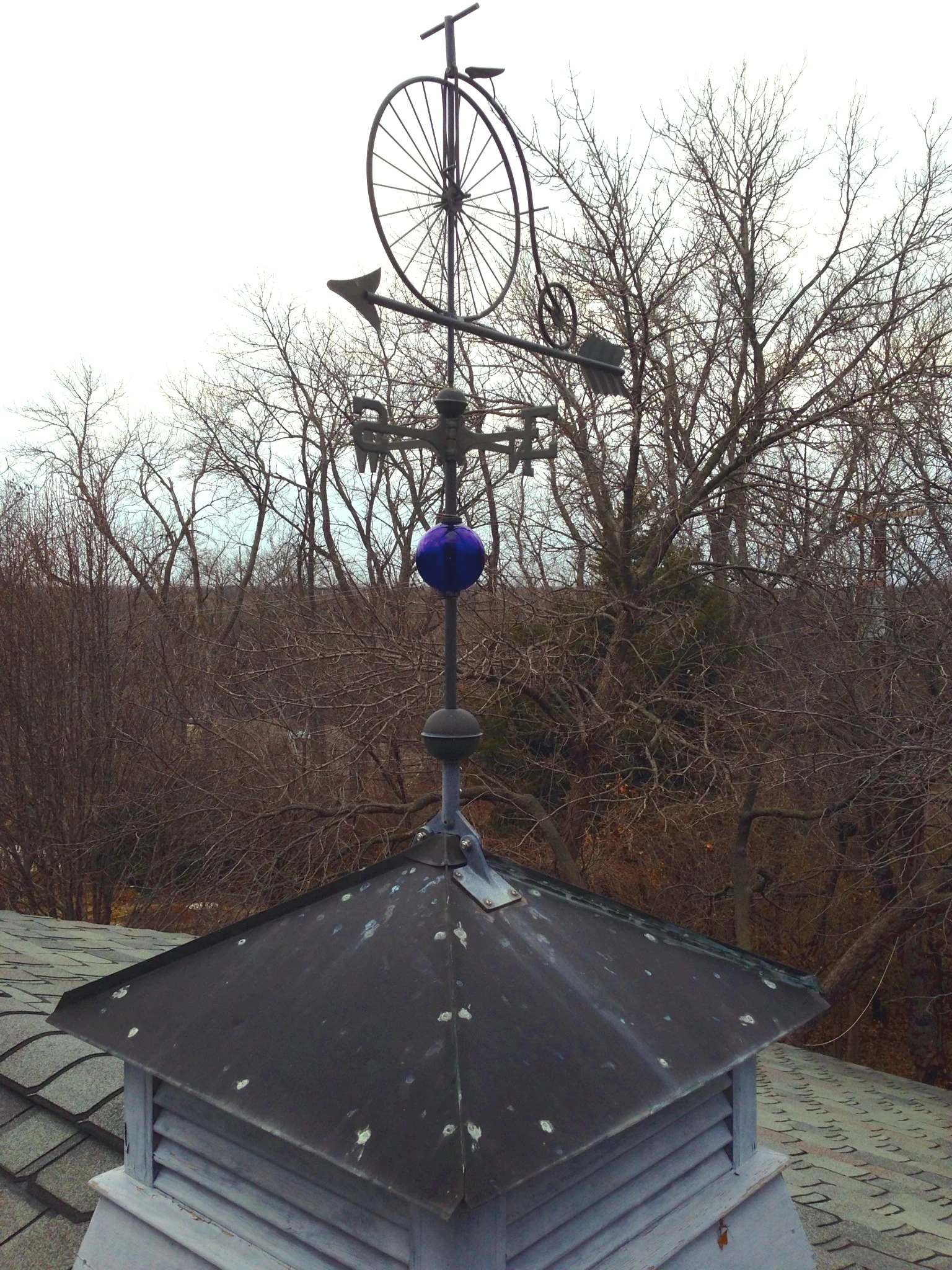 My cupola. It is gonna take 20-40 years from the copper to turn green. 