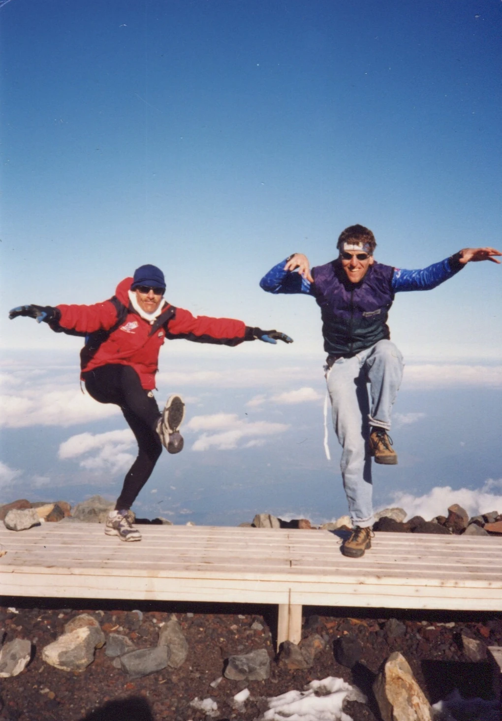 Ned and me doing a Karate Kid imitation. 